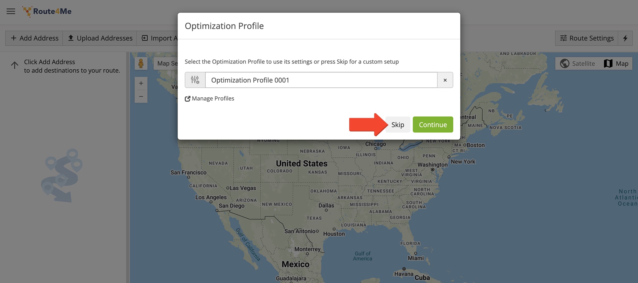 Manually assign drivers and users to routes by customizing optimization settings during route planning.