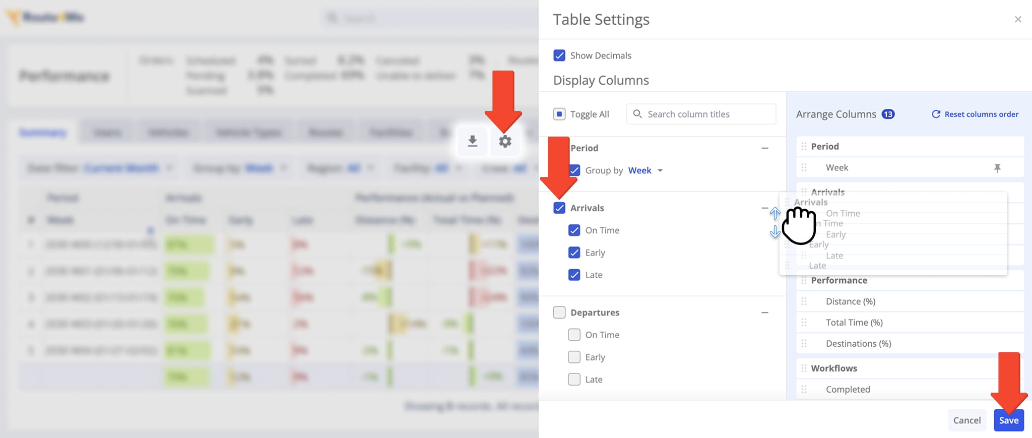 You can customize the Business Insights dashboard to show only data relevant to your unique business use case by customizing data columns and table settings.