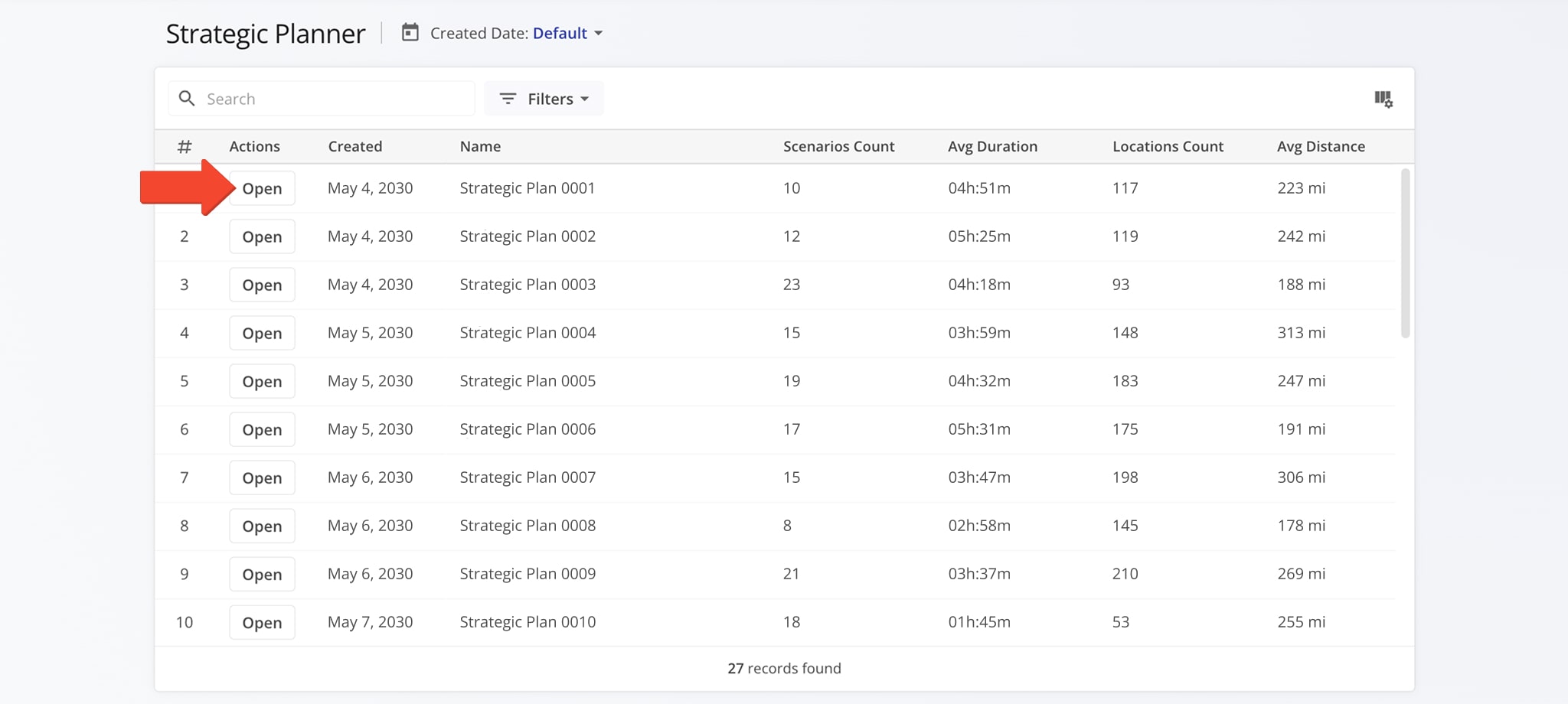 The Strategic Planner provides an overview of your different recurring routing scenarios bundled into strategic plans.