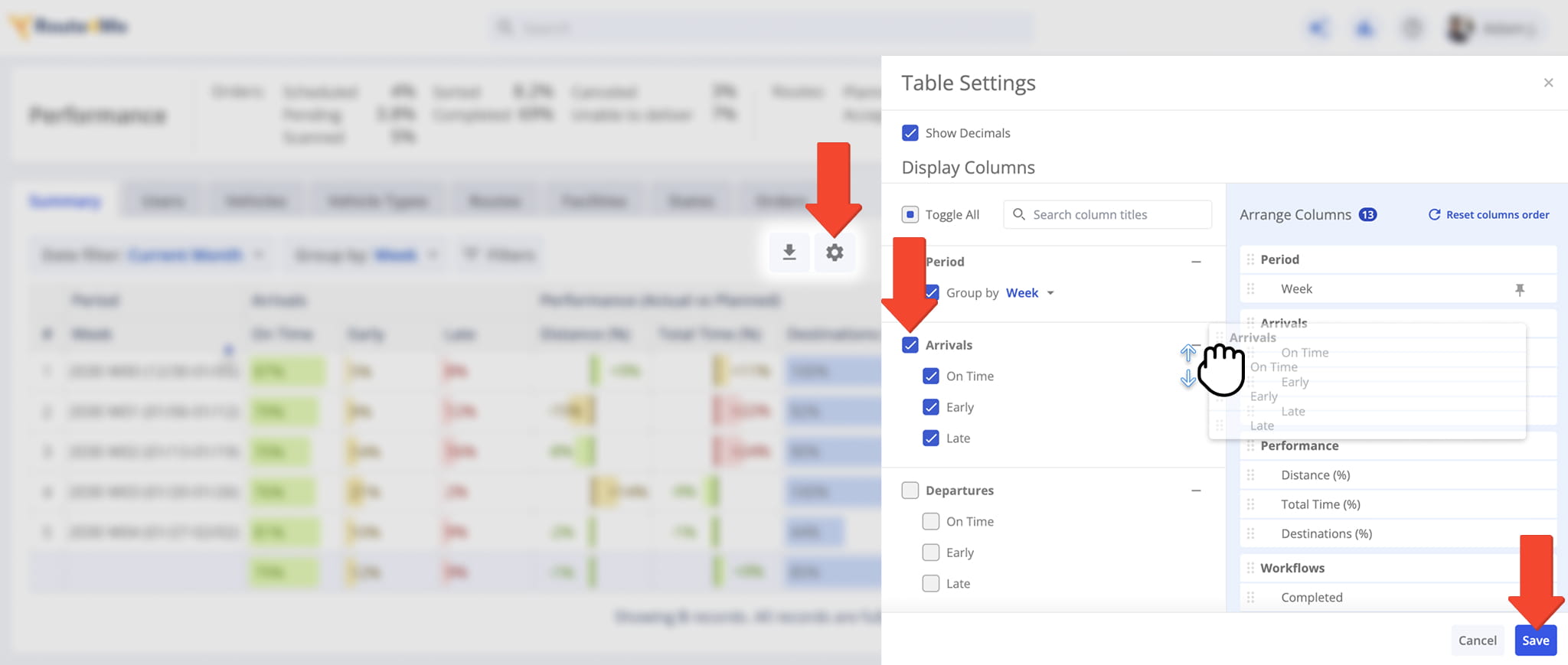 You can customize the Business Insights dashboard to show only data relevant to your unique business use case by customizing data columns and table settings.
