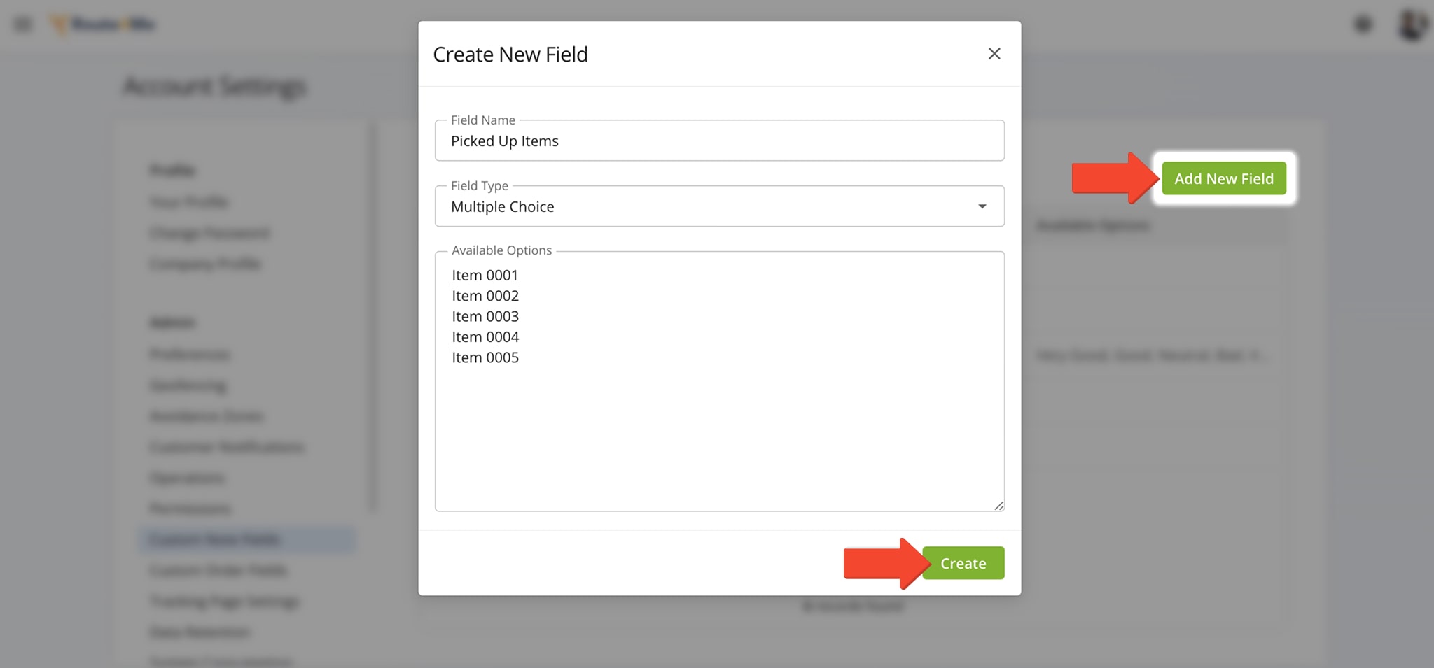 Create and add Custom Order Fields to orders to use custom order statuses and maximize the efficiency of your order routing operations.