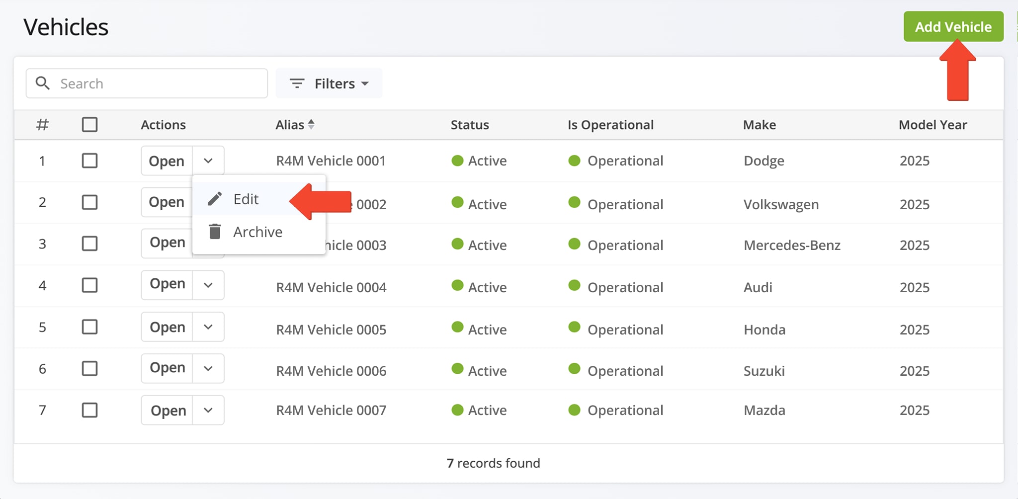 After you've created a Vehicle Profile, you can assign it to a vehicle already in your fleet or you can add a new vehicle and assign the Vehicle Profile to it. 