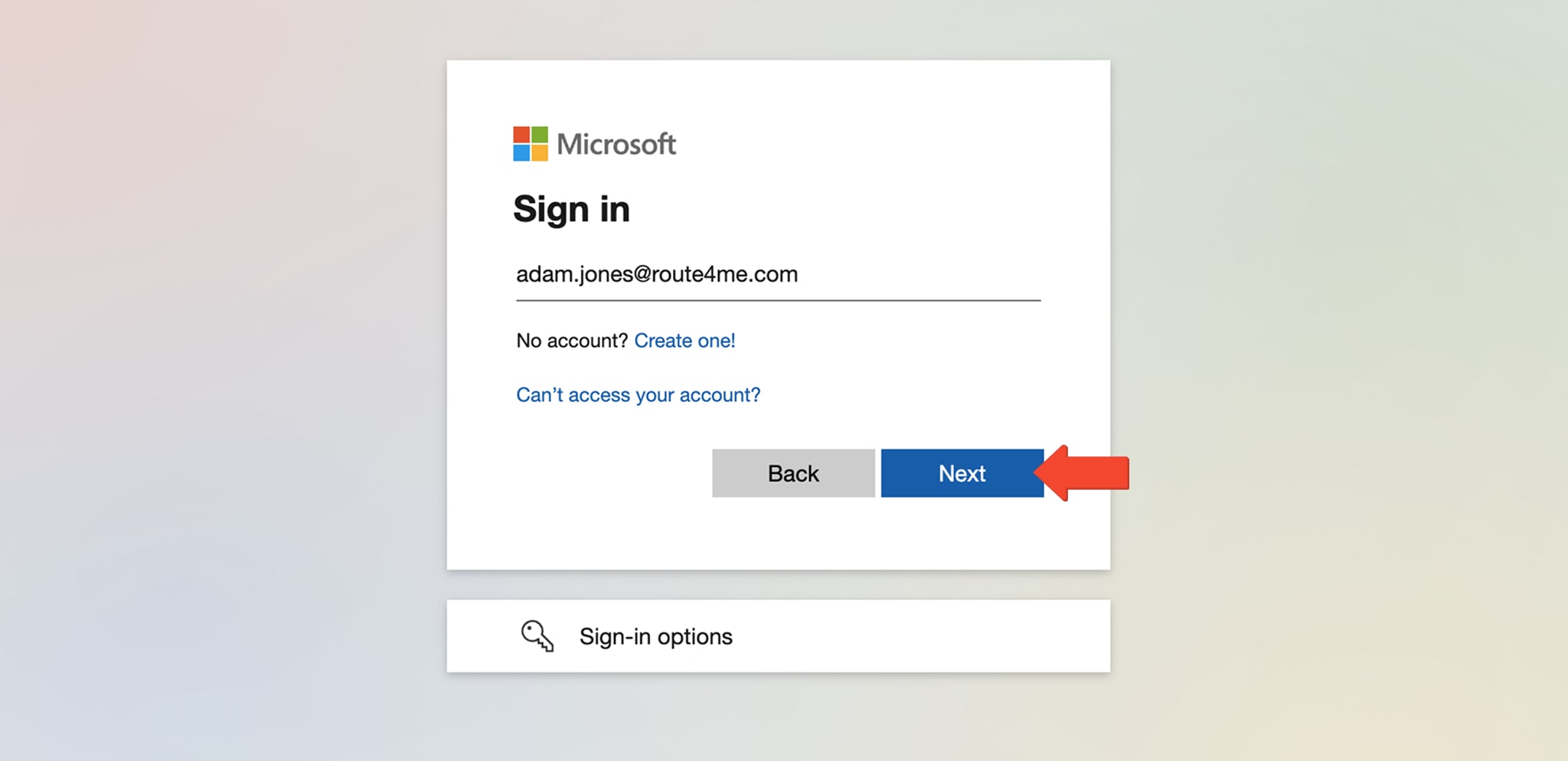 Log into the Route4Me Web Platform account using Microsoft Single Sign-On (Microsoft Azure SSO).