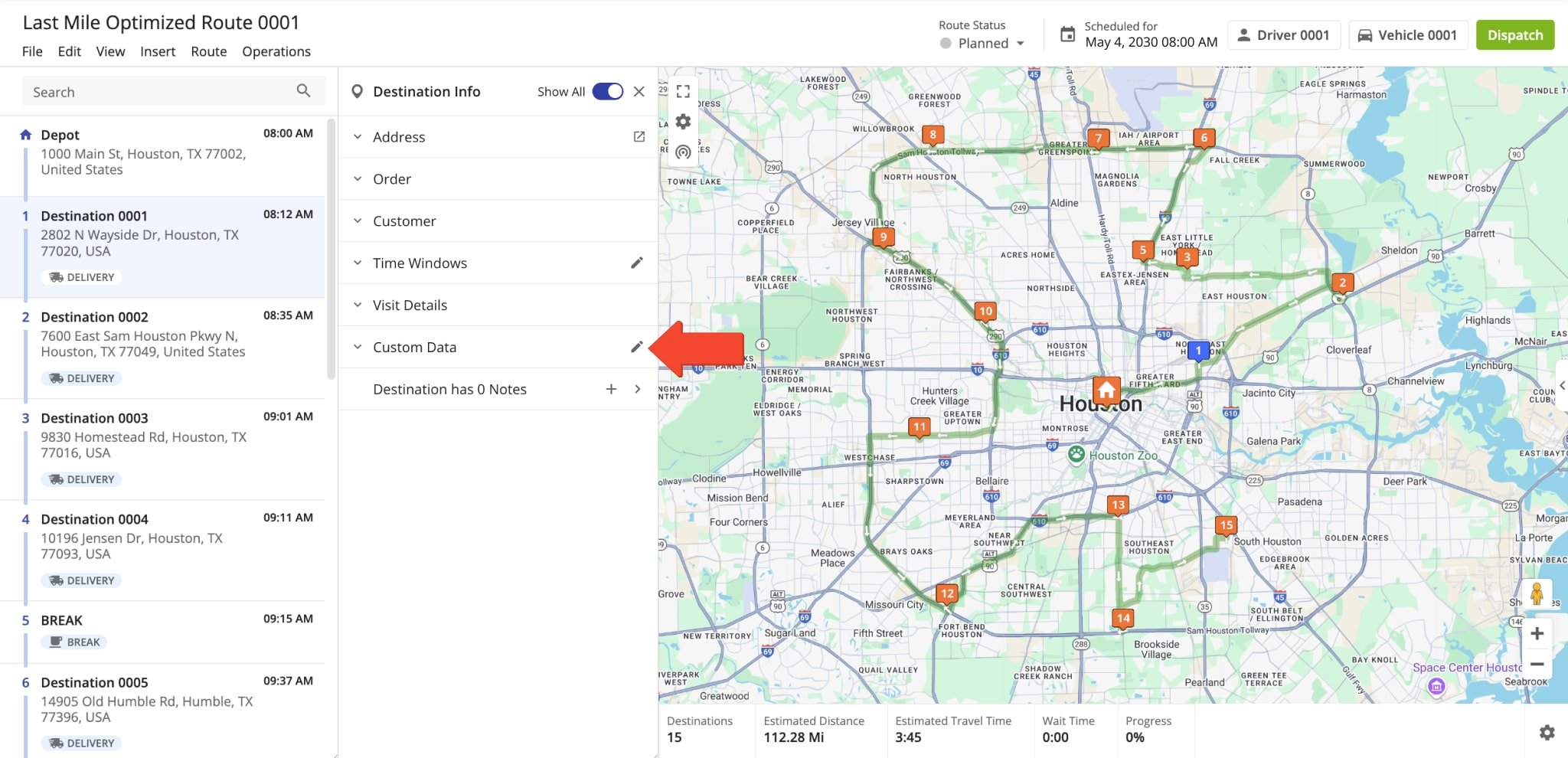 Enabling Workflows for individual route stops for mandatory and optional proof of delivery, service, or visit collection by mobile driver app.