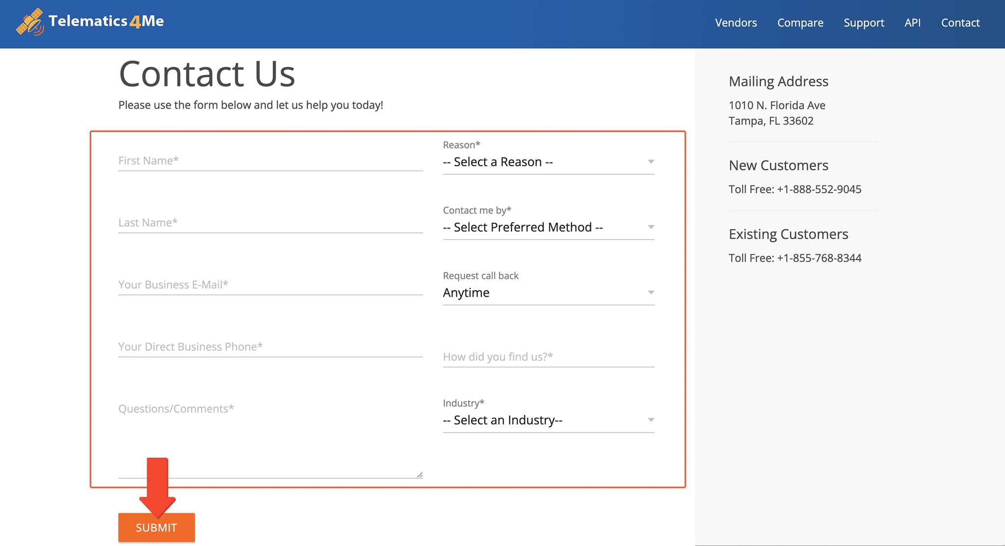 Send a request to connect a Telematics Vendor with Route4Me.
