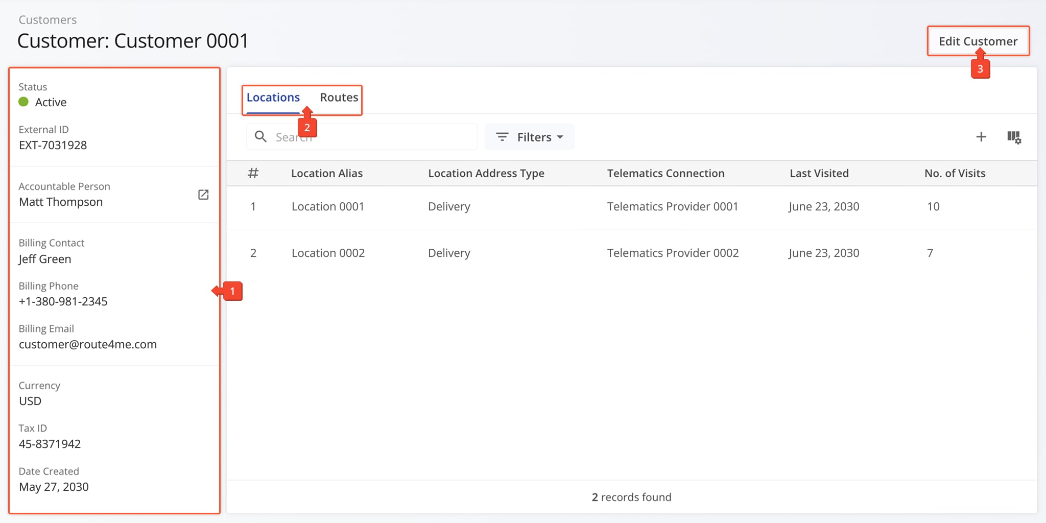The Snapshot provides a centralized view to review, edit, and organize Customer data.