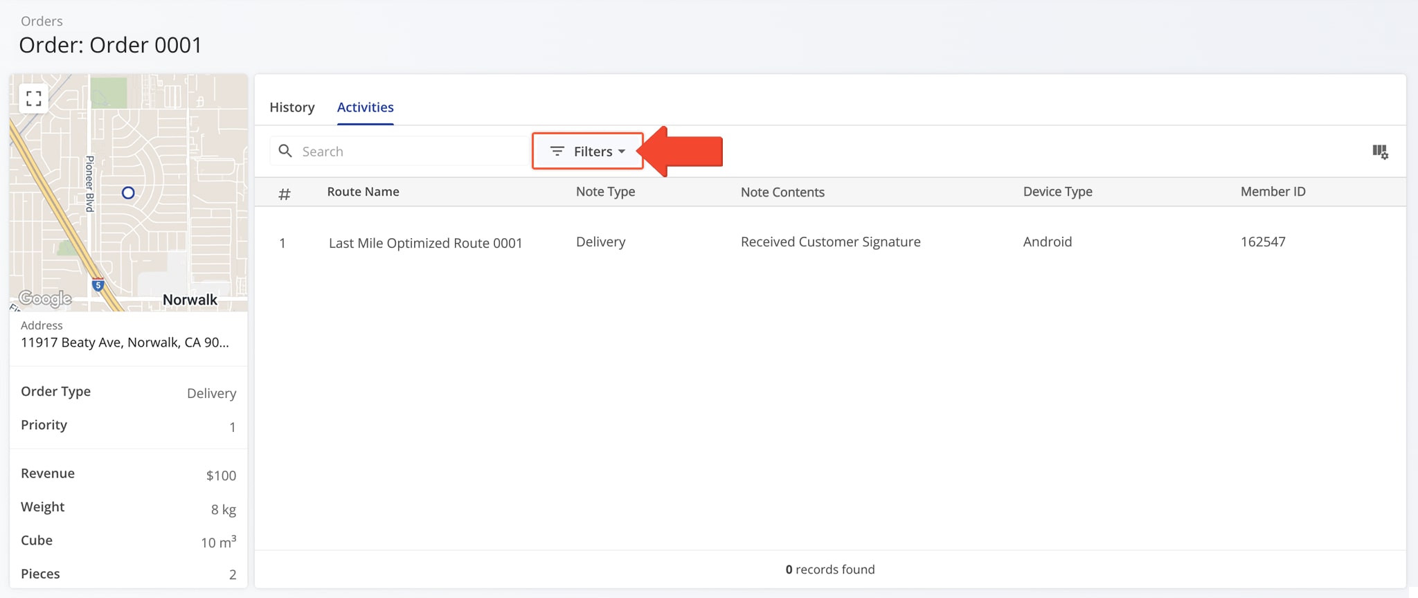Use filters to quickly find relevant data.