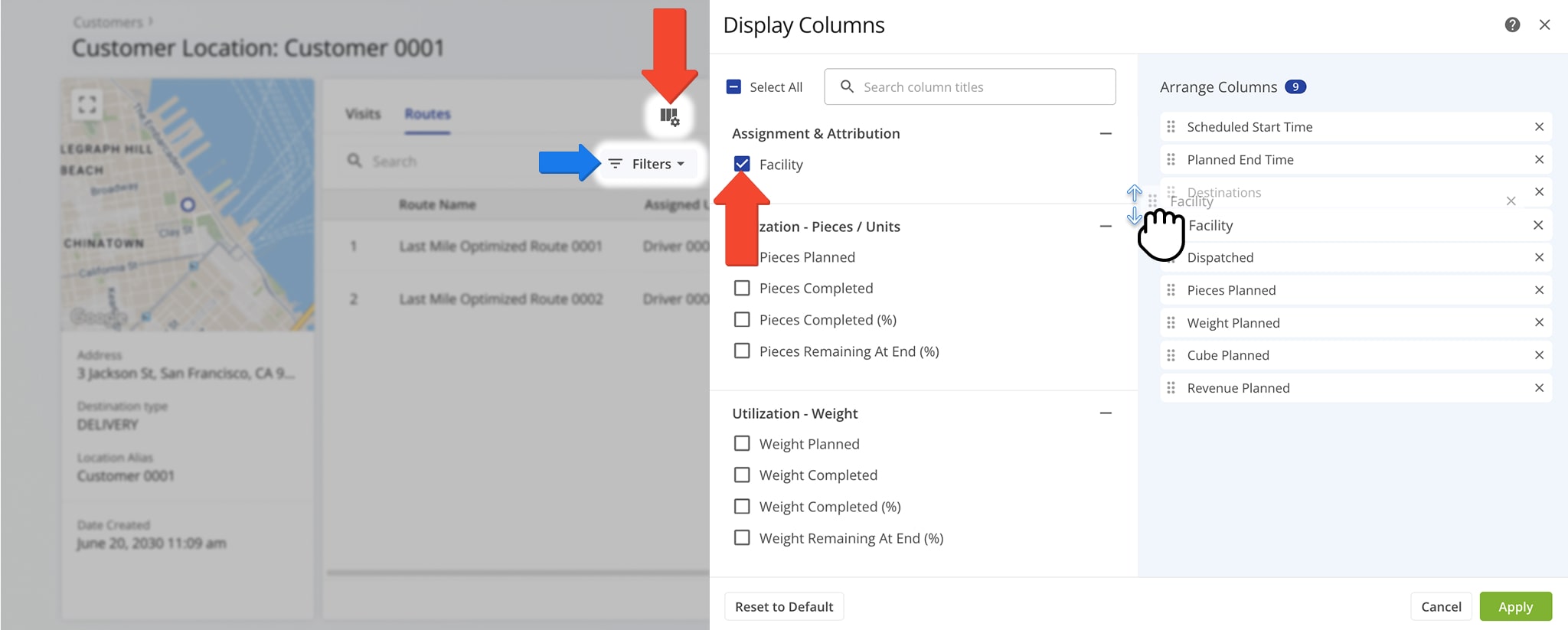 Select the box next to 'Facility' to access Facility Data.