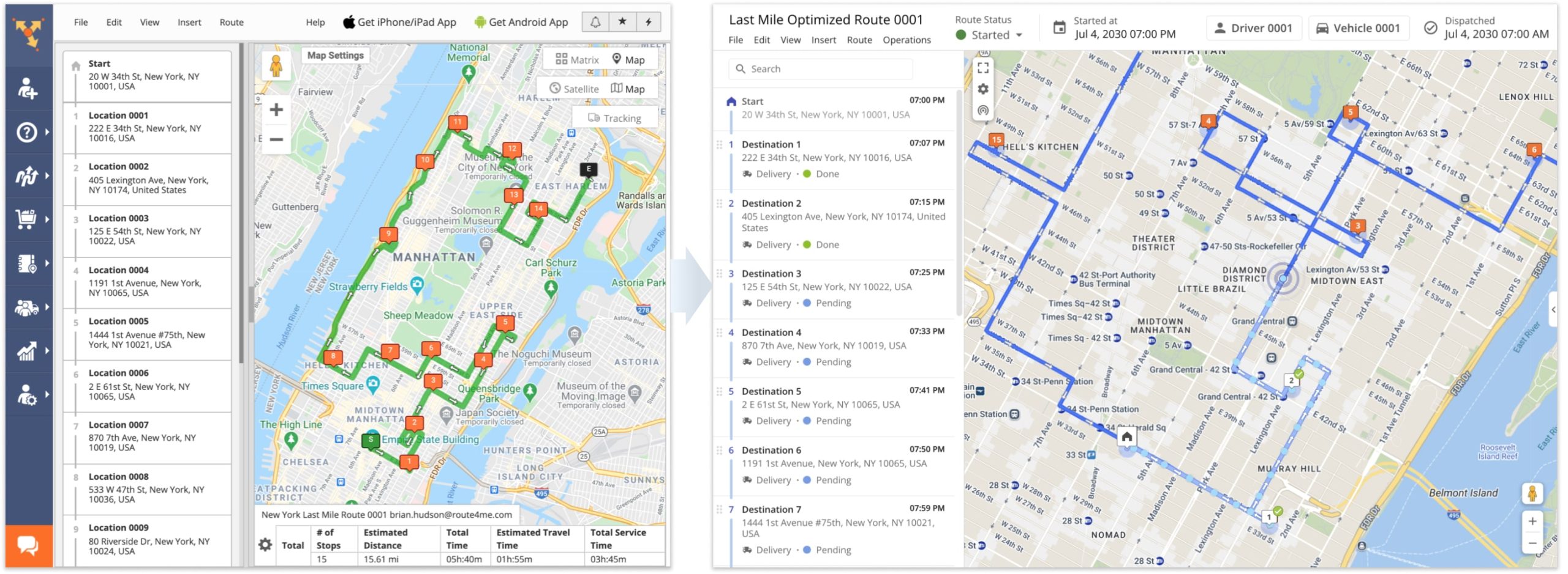 Route4Me was founded in 2009 by Dan Khasis and George Shchegolev in New York, United States. The company originated from Khasis’s personal frustration with inefficient multi-stop routing while searching for real estate, which led to the development of an application designed to automate and optimize driving routes.