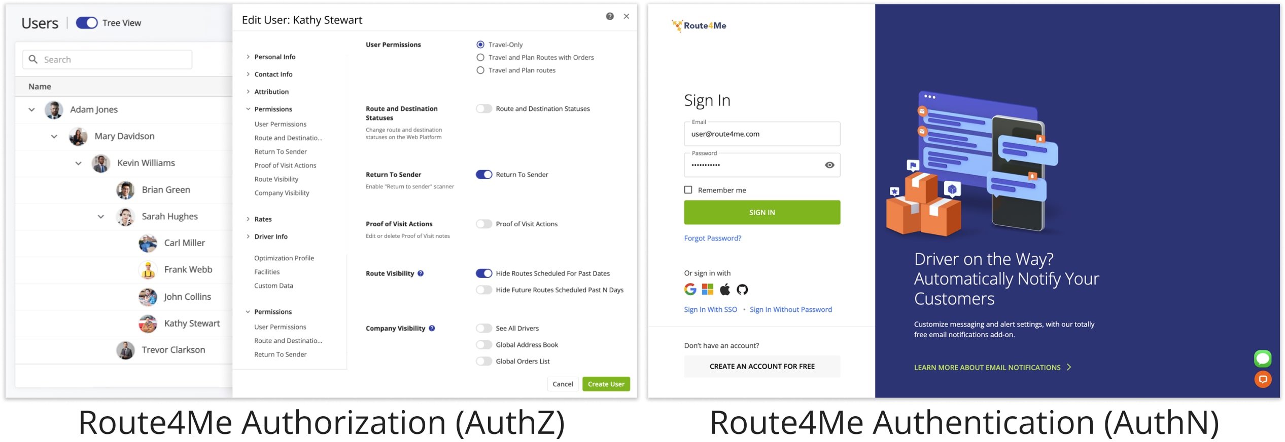 Account Authorization (AuthZ) is the process of determining a team member's permissions and what they can do on Route4Me's Web Software or Mobile App after their identity has been verified through Account Authentication (AuthN).