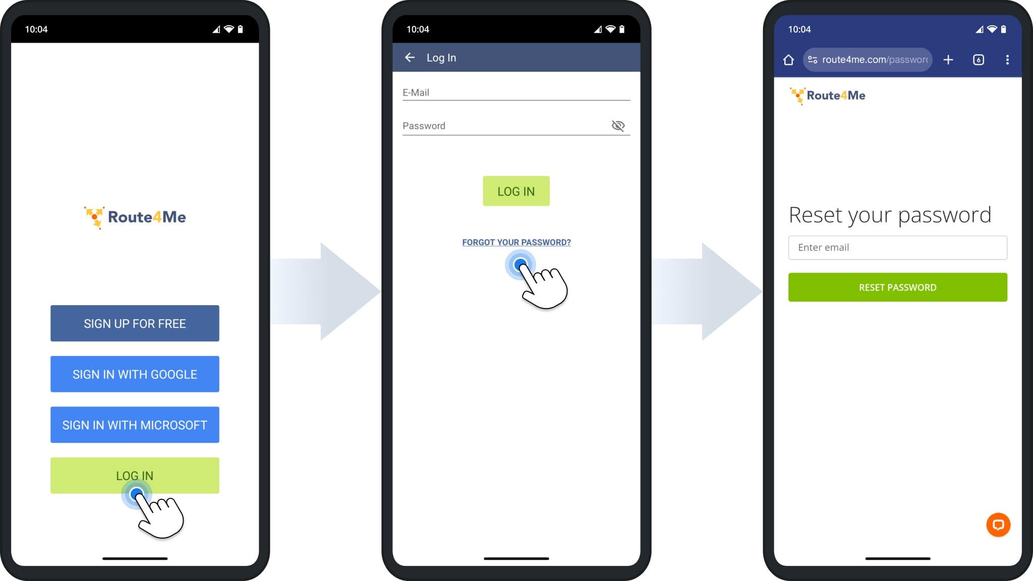 Use email to log into Route4Me
