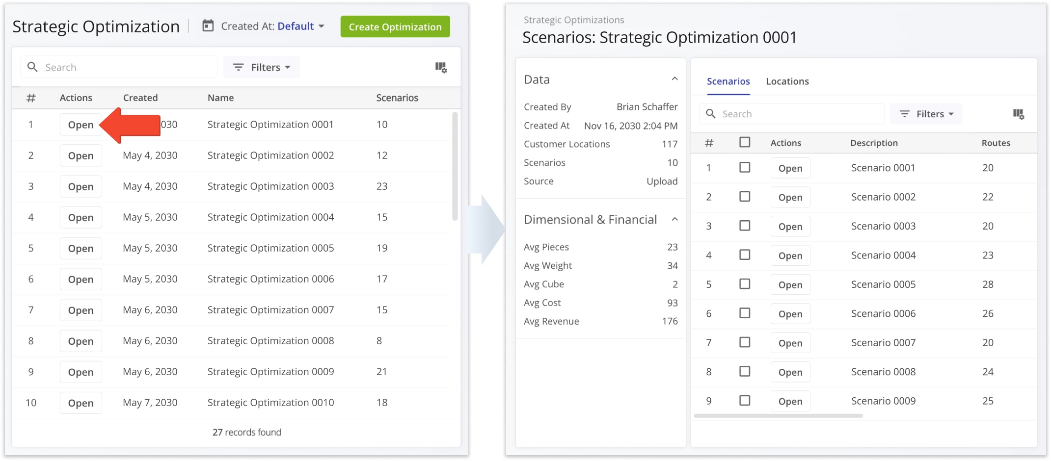 The Strategic Planner provides an overview of your different recurring routing scenarios bundled into strategic plans.