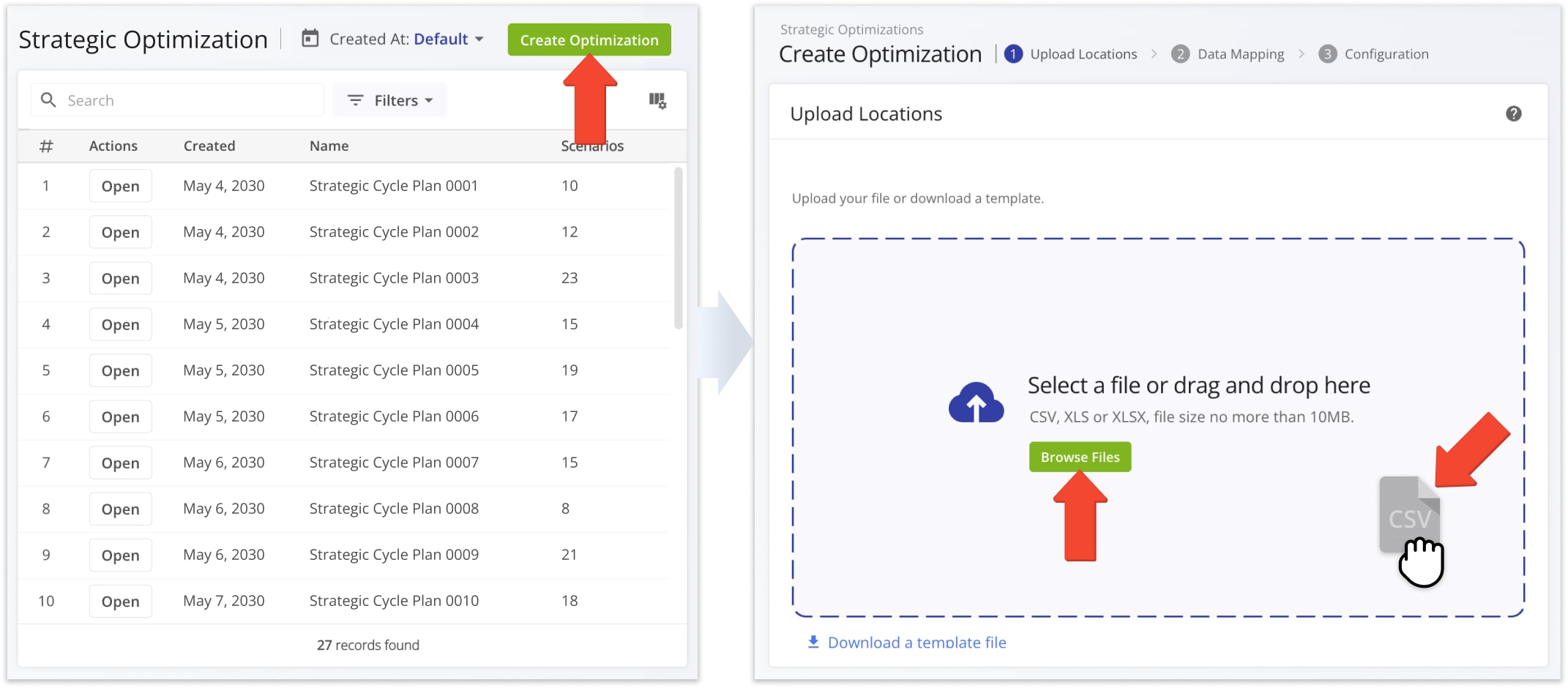 Planning hundreds and even thousands of routes, all with different recurring schedules and visitation frequencies, is easy with the Strategic Route Planner.
