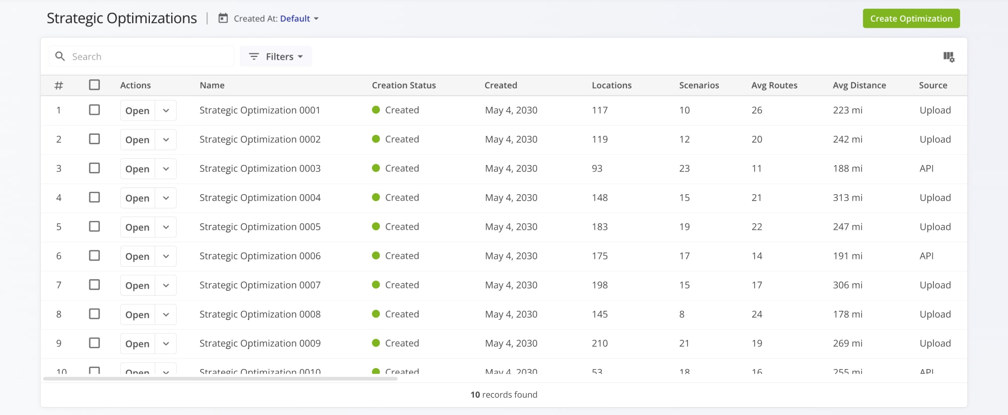 Route4Me will automatically generate the most efficient recurring route cycles and Scenarios according to your settings. You can then and open them from your account