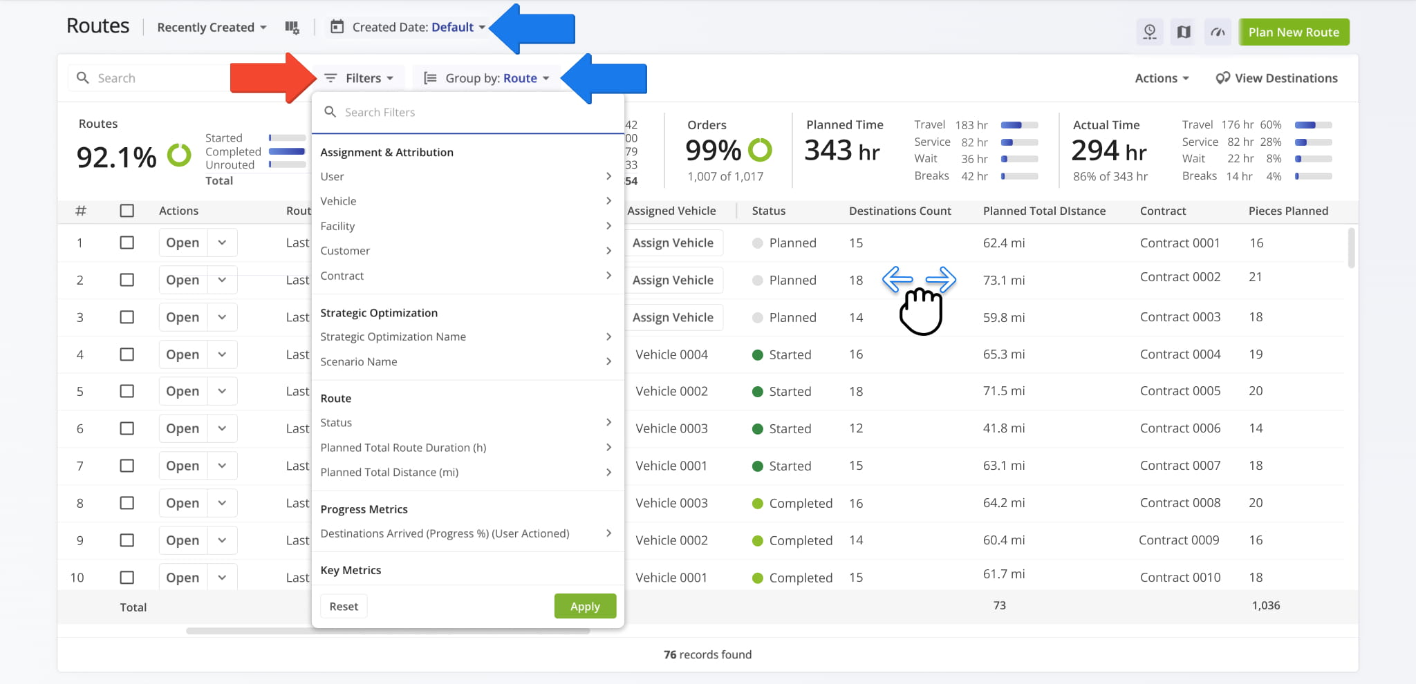 Use filter and grouping options to narrow data even further.