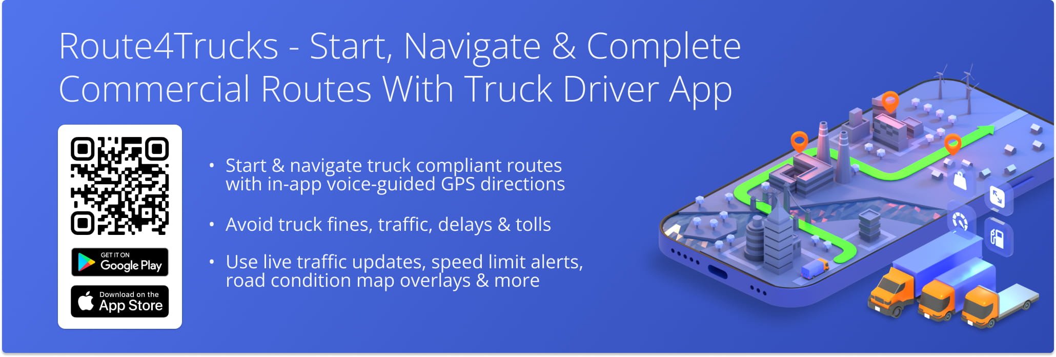 Learn how to start, navigate, and complete commercial truck routes planned with the Route4Trucks app.
