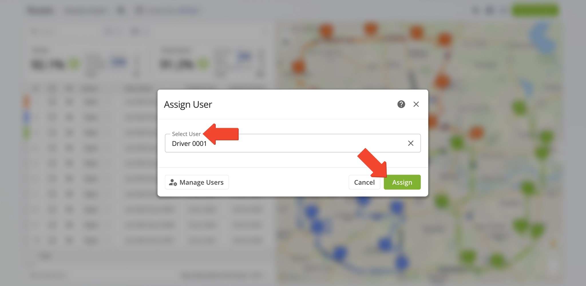 After assigning a driver to a route, they can start, navigate, and complete it via the Route4Me driver mobile app.