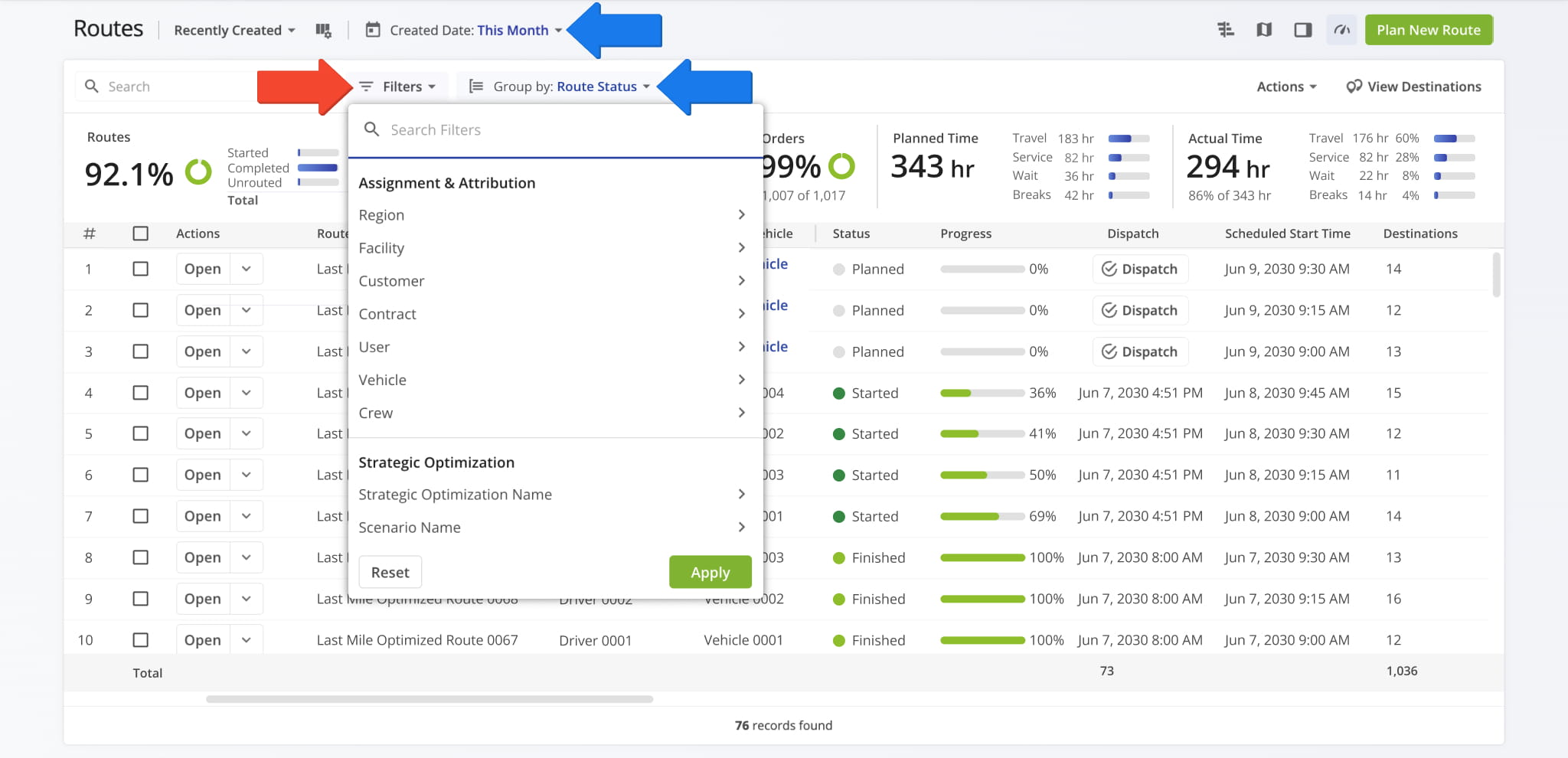 Use filter and grouping options to narrow data even further.