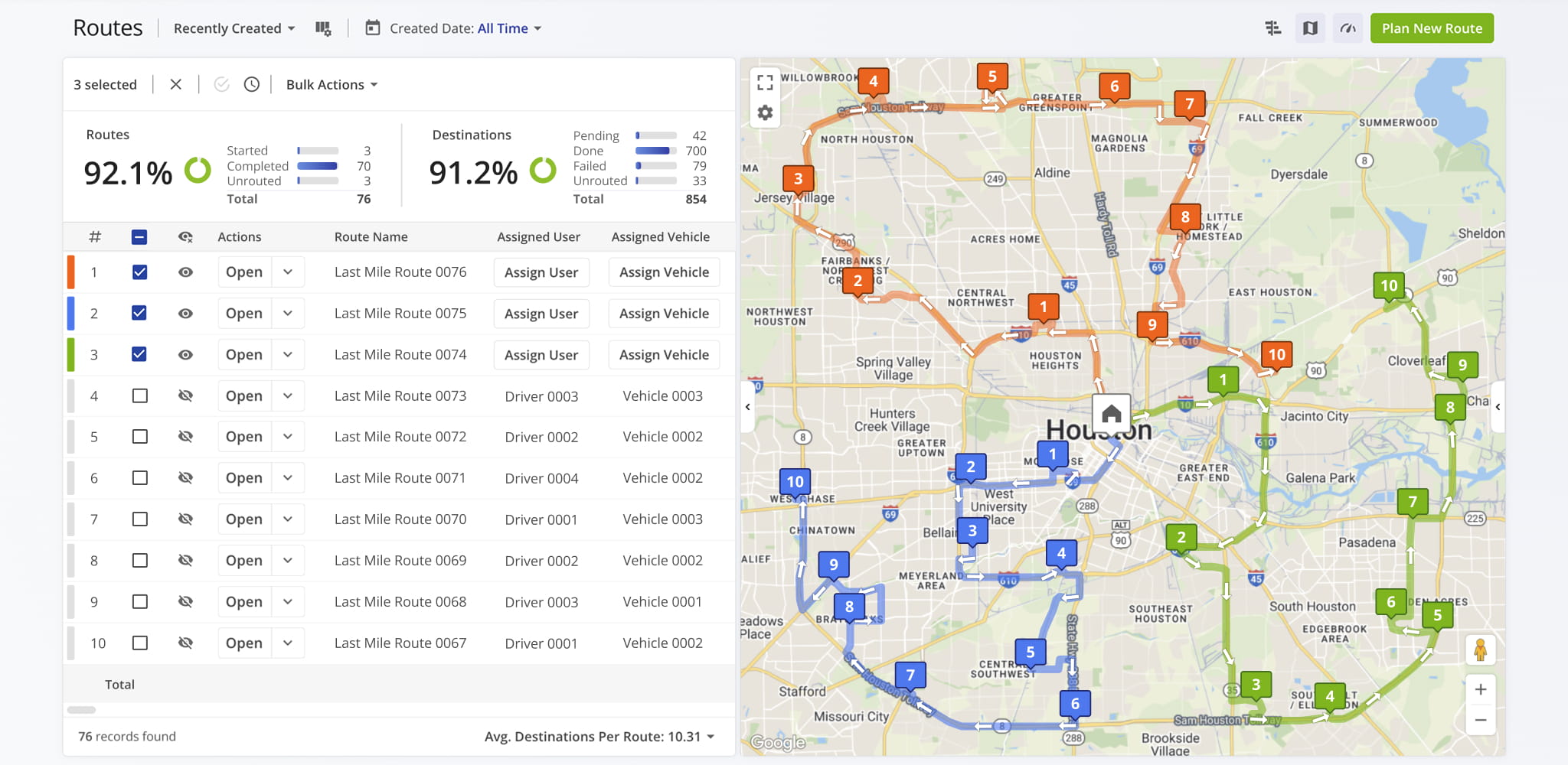 The Routes Map provides a visual overview of route paths, stop locations, and overall coverage in one integrated map view.