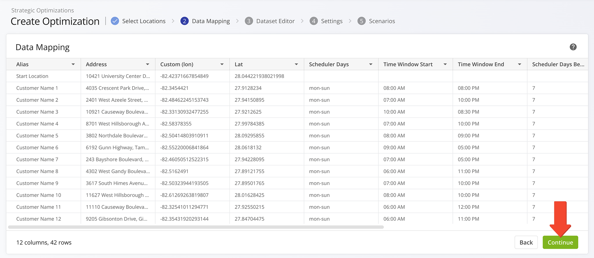 Route4Me will automatically validate your data and map it to internal variables for strategic optimization.