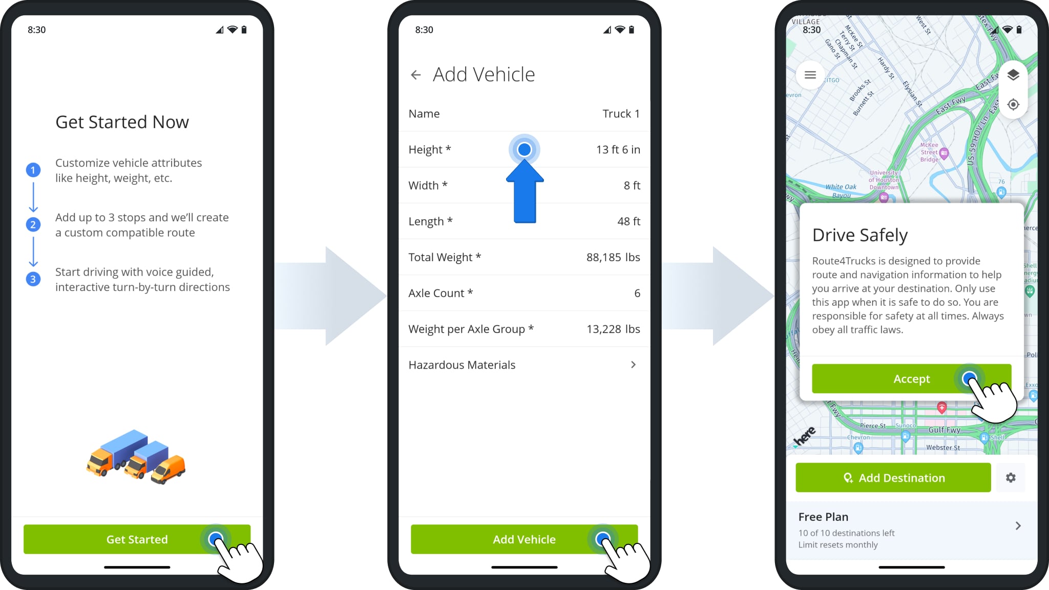 Complete the Route4Trucks Get Started process to sign in with your company account.