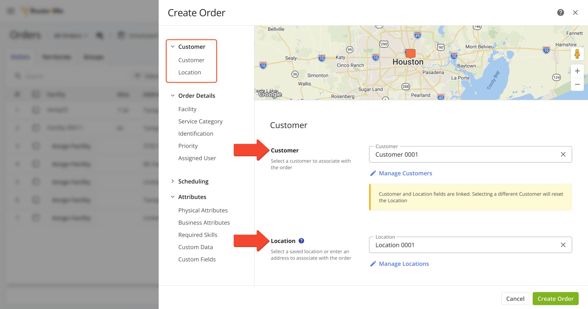 A new Customer section was added to the Orders System where you can assign a Customer and Location when creating an order.
