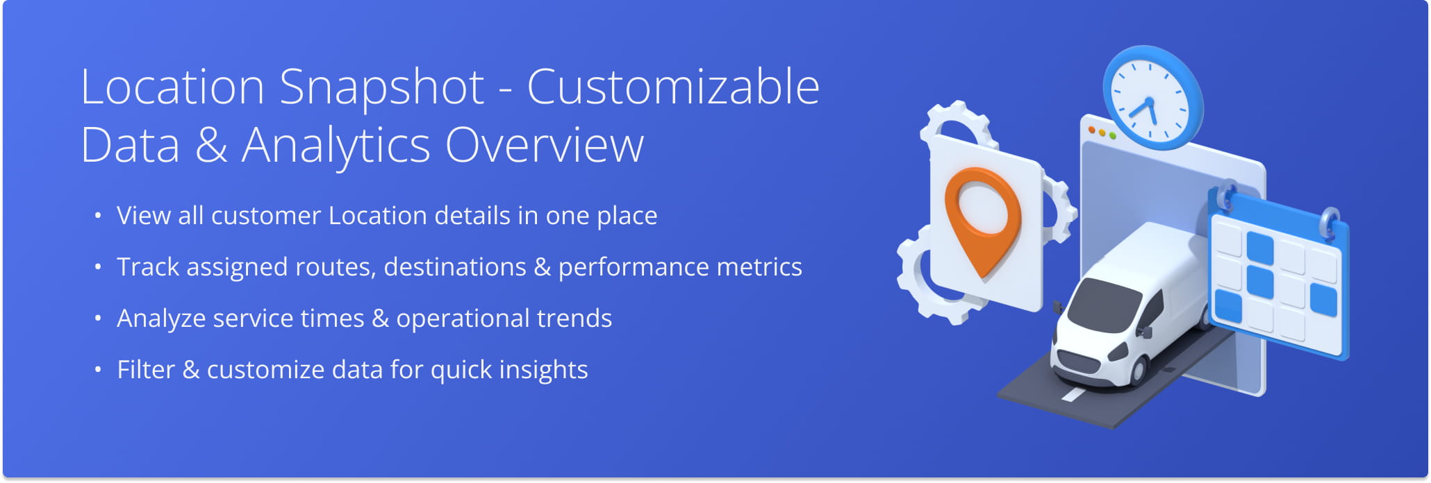 Route4Me’s Customer Locations Snapshot gives you a centralized view of customer data to simplify planning, routing, and service.