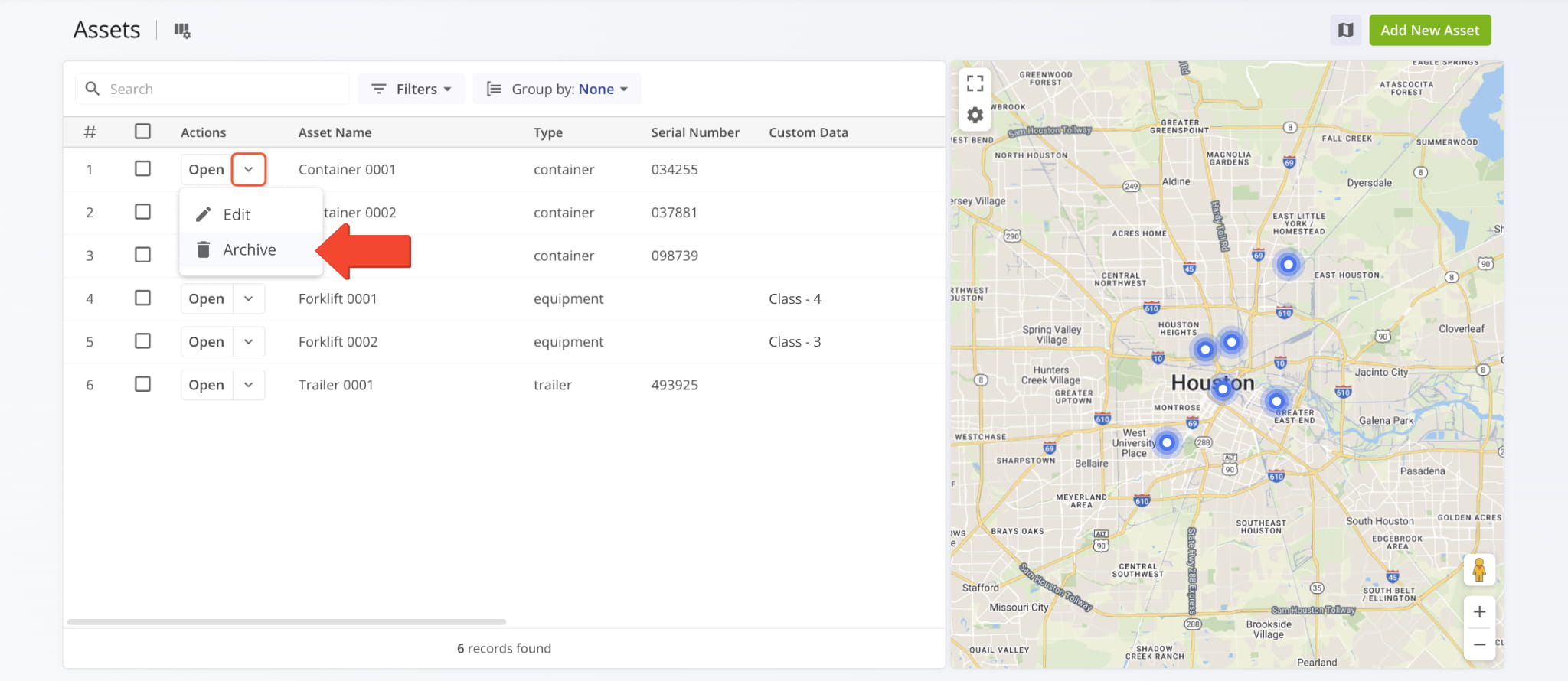 A new option to archive Assets was added to the Assets Page.