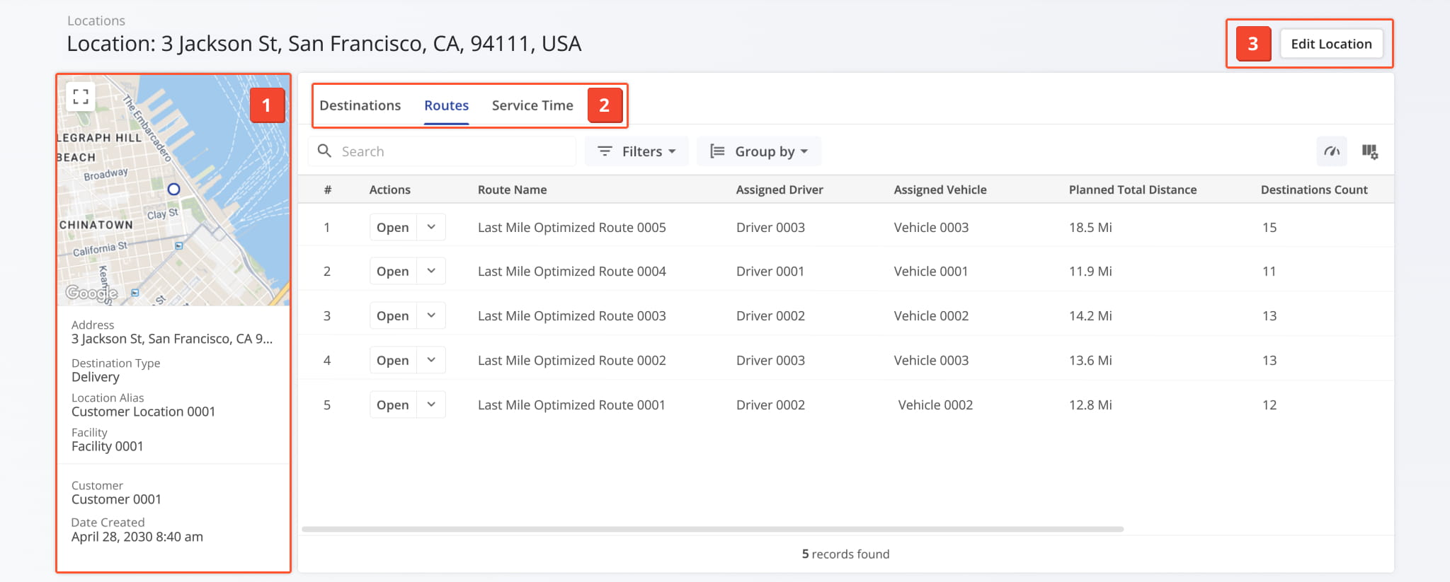 The Snapshot provides a centralized view to review, edit, and organize Location data.