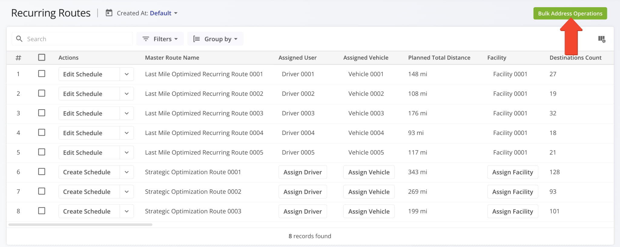 You can now edit multiple Recurring Routes at the same time.