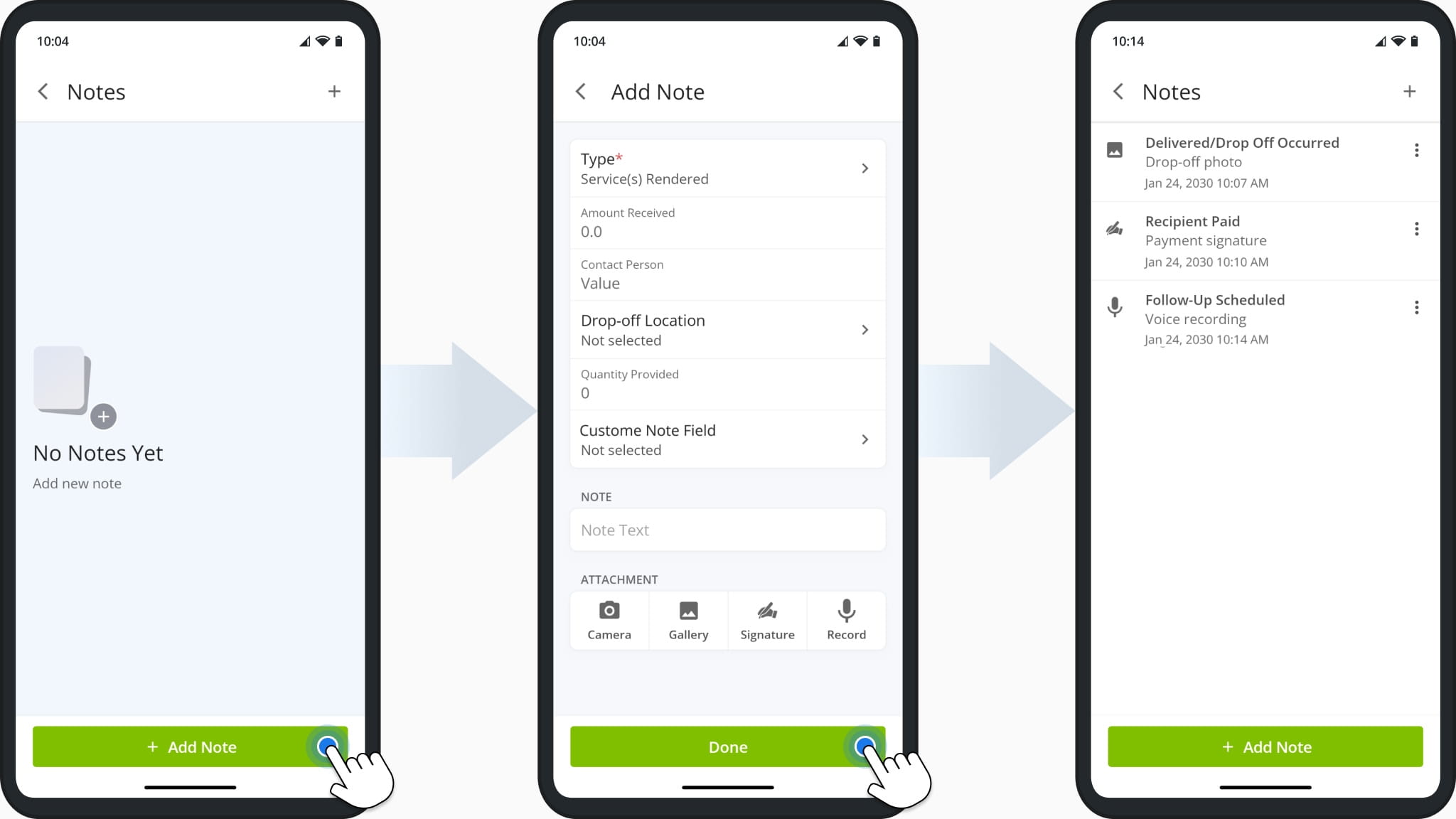 The user UI for Destination Notes on the Route4Me app for route drivers was redesigned.