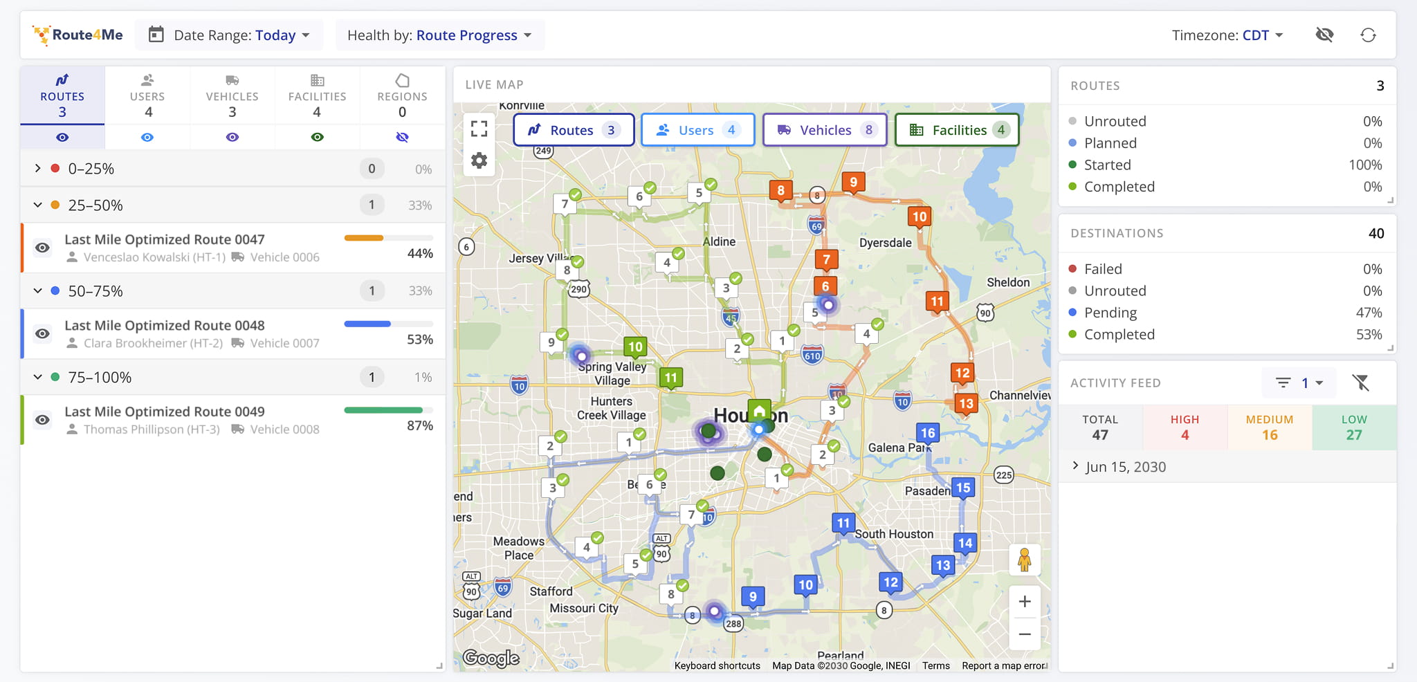 A new Operations Dashboard was added to Route4Me