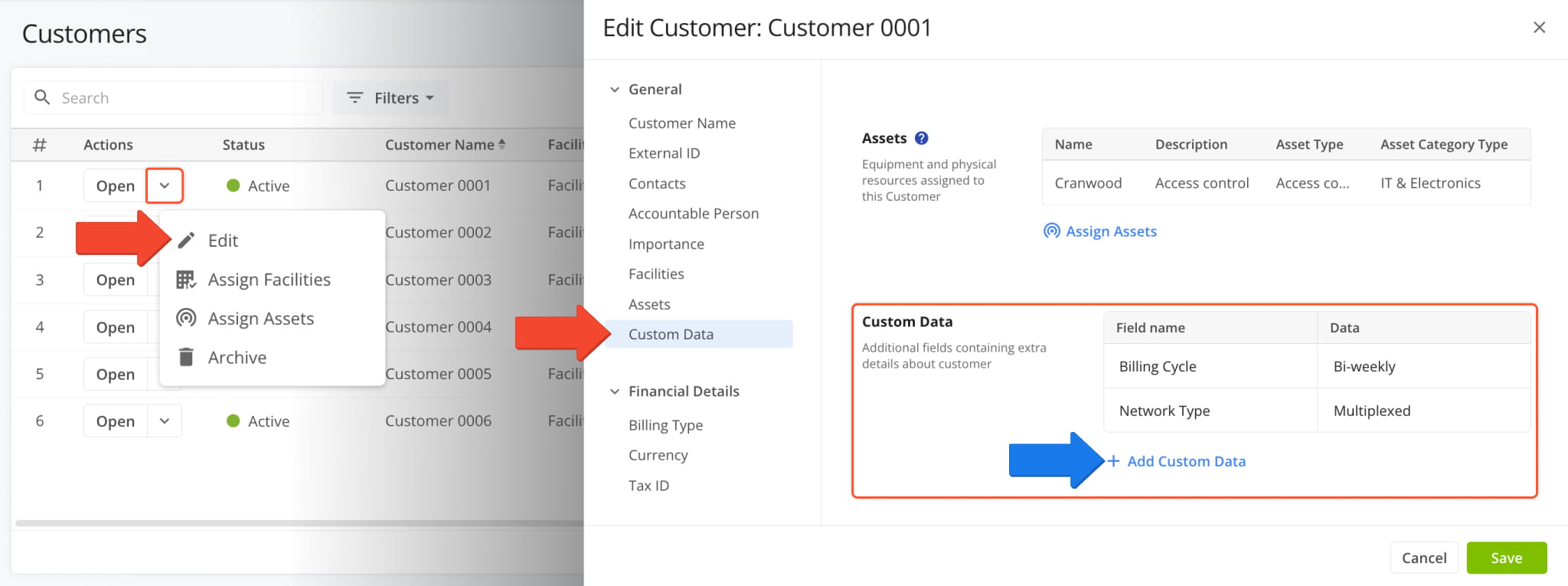 You can now assign Custom Data values when adding and editing Customers on the Customers Page.