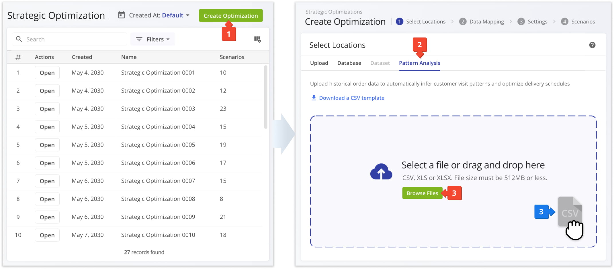 Analyze past order activity, our software automatically identifies delivery frequencies, visitation patterns, and demand cycles.