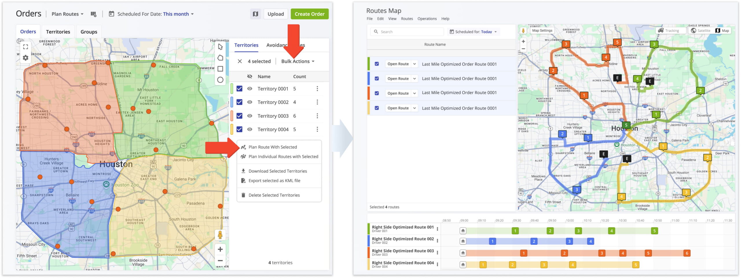 Orders routing converts customer order data into optimized routes by grouping and prioritizing orders based on key attributes.