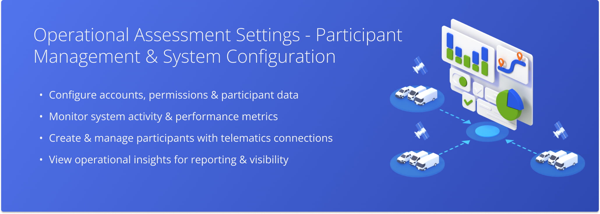 Configure Operational Assessment settings, manage participants, monitor system activity, and use reporting tools within an Affiliate Account.