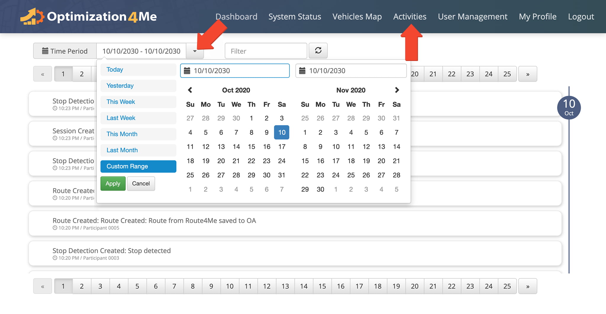 The Operational Assessment Activity Feed provides a centralized view of system activity within the Affiliate Account, allowing users to monitor actions and review events across the platform.