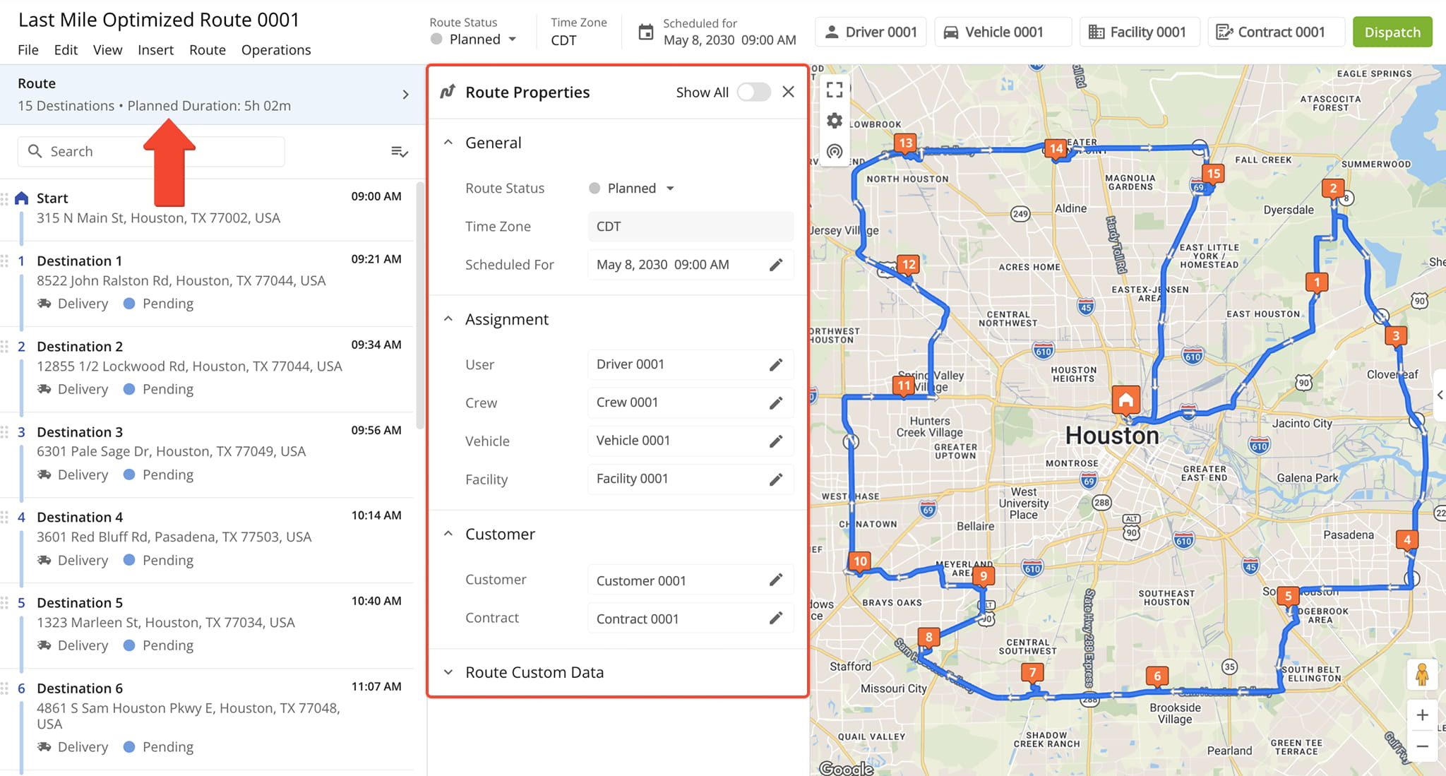 Open the Route Editor