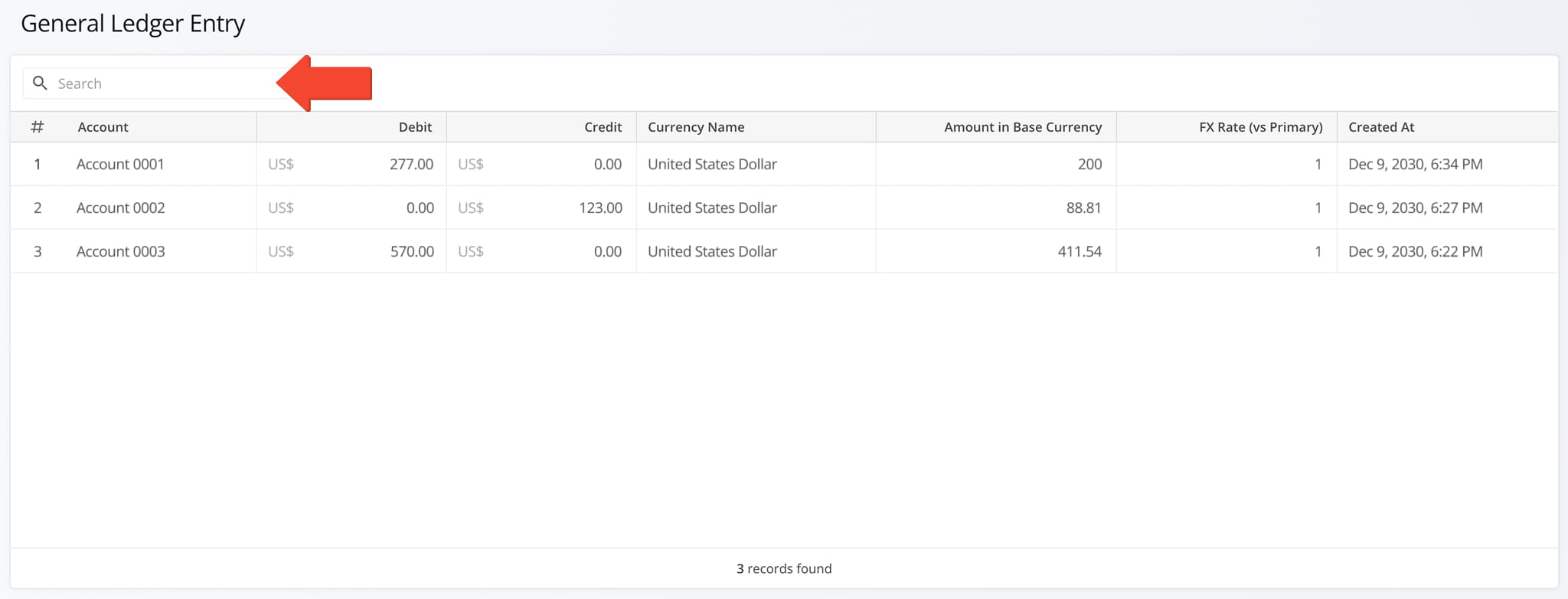 The General Ledger Entry page provides detailed transaction-level information for a specific ledger record.