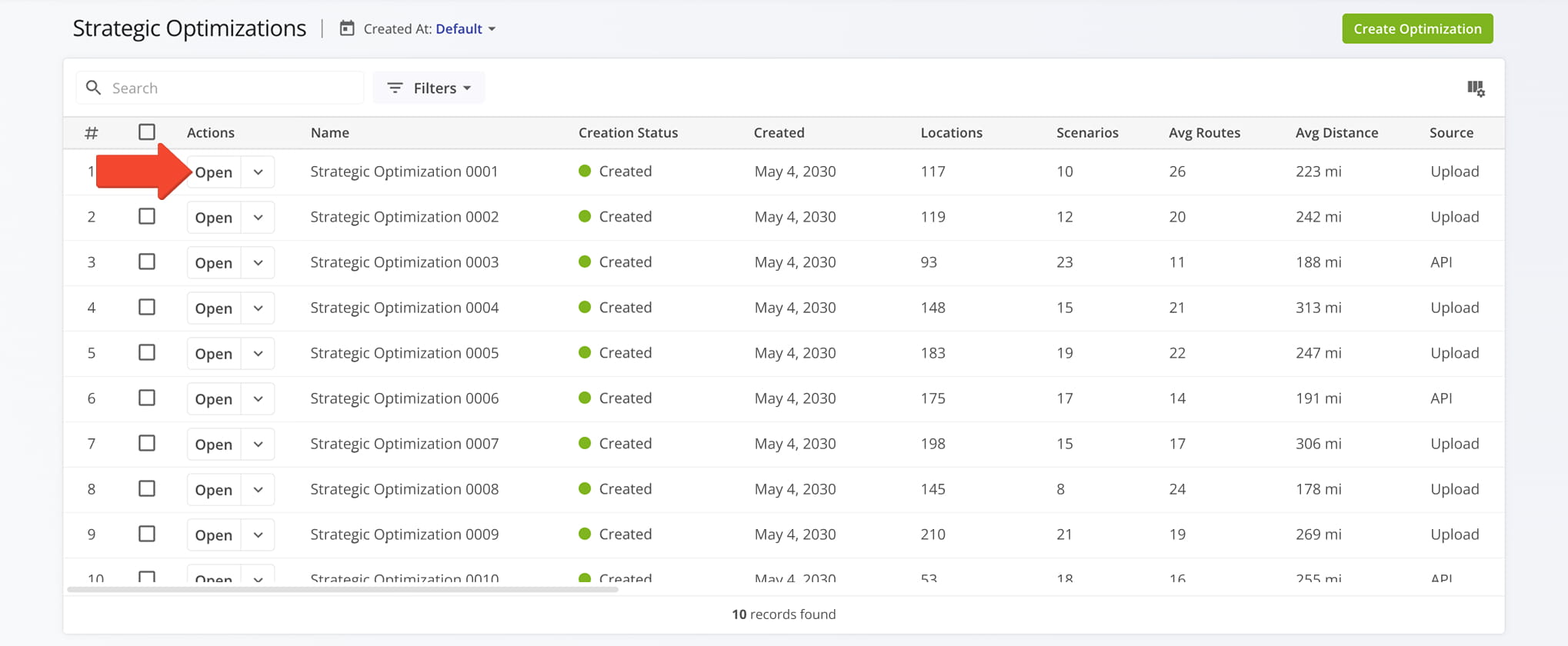 Create long-term routing scenarios for large-scale, recurring operations with hundreds or thousands of stops.