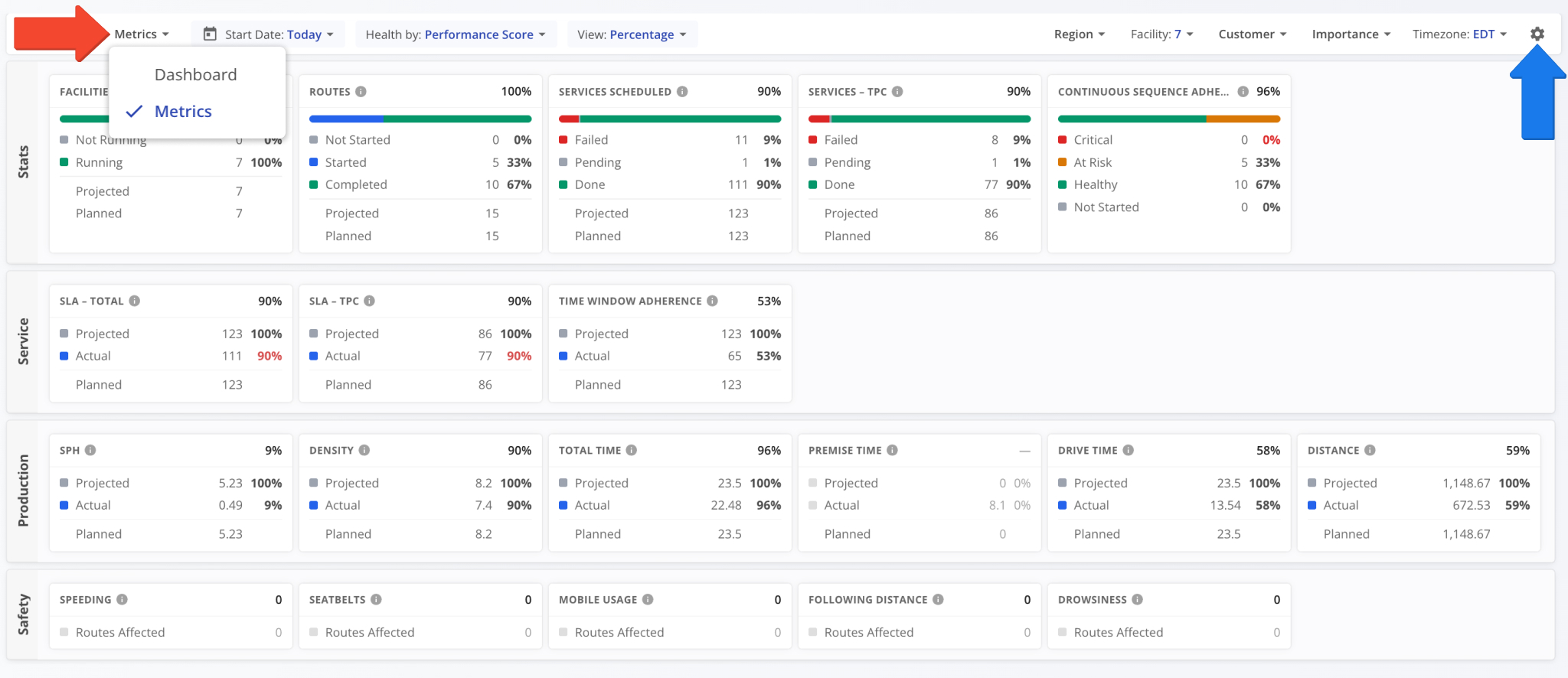 The Operations Dashboard has two main modes.
