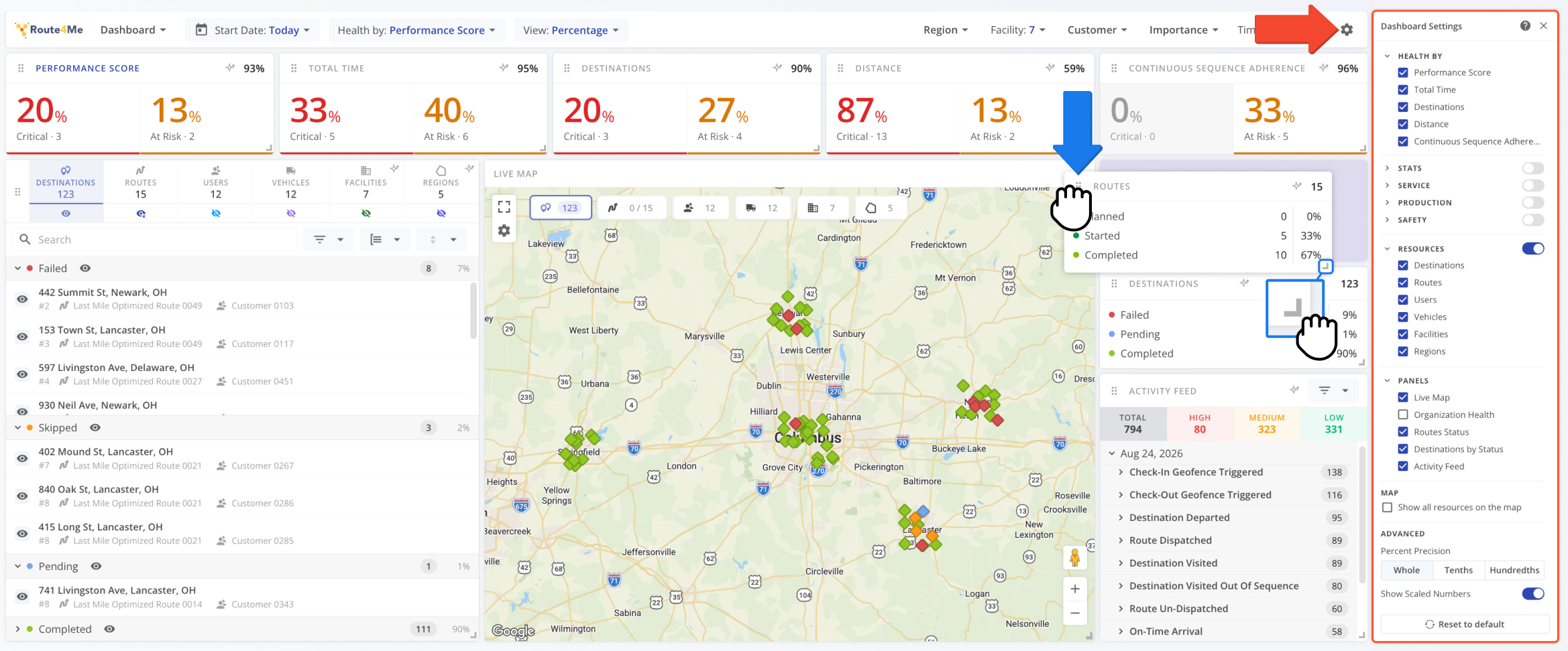 Before diving into each section, you can customize the Dashboard layout to suit your workflow needs.
