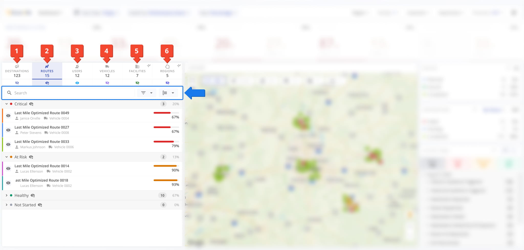 The Resource List in the Dashboard is divided into six main sections.