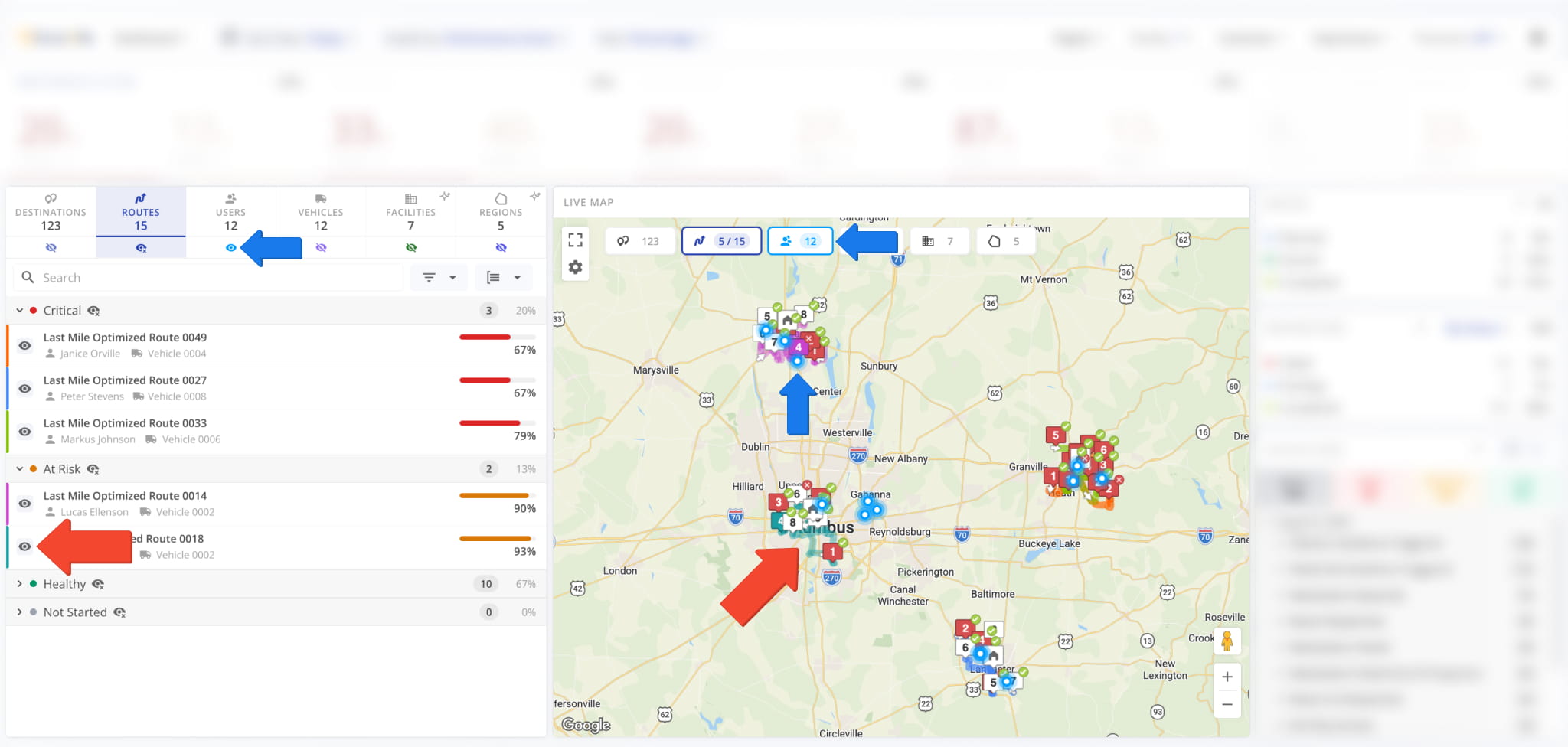 To see a specific resource on the map, you have to enable it. To do so, first open the relevant section of the Resource List and click the Eye Icon next to the resource.