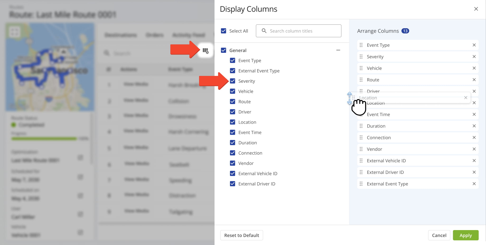 Customize the data displayed in the table.