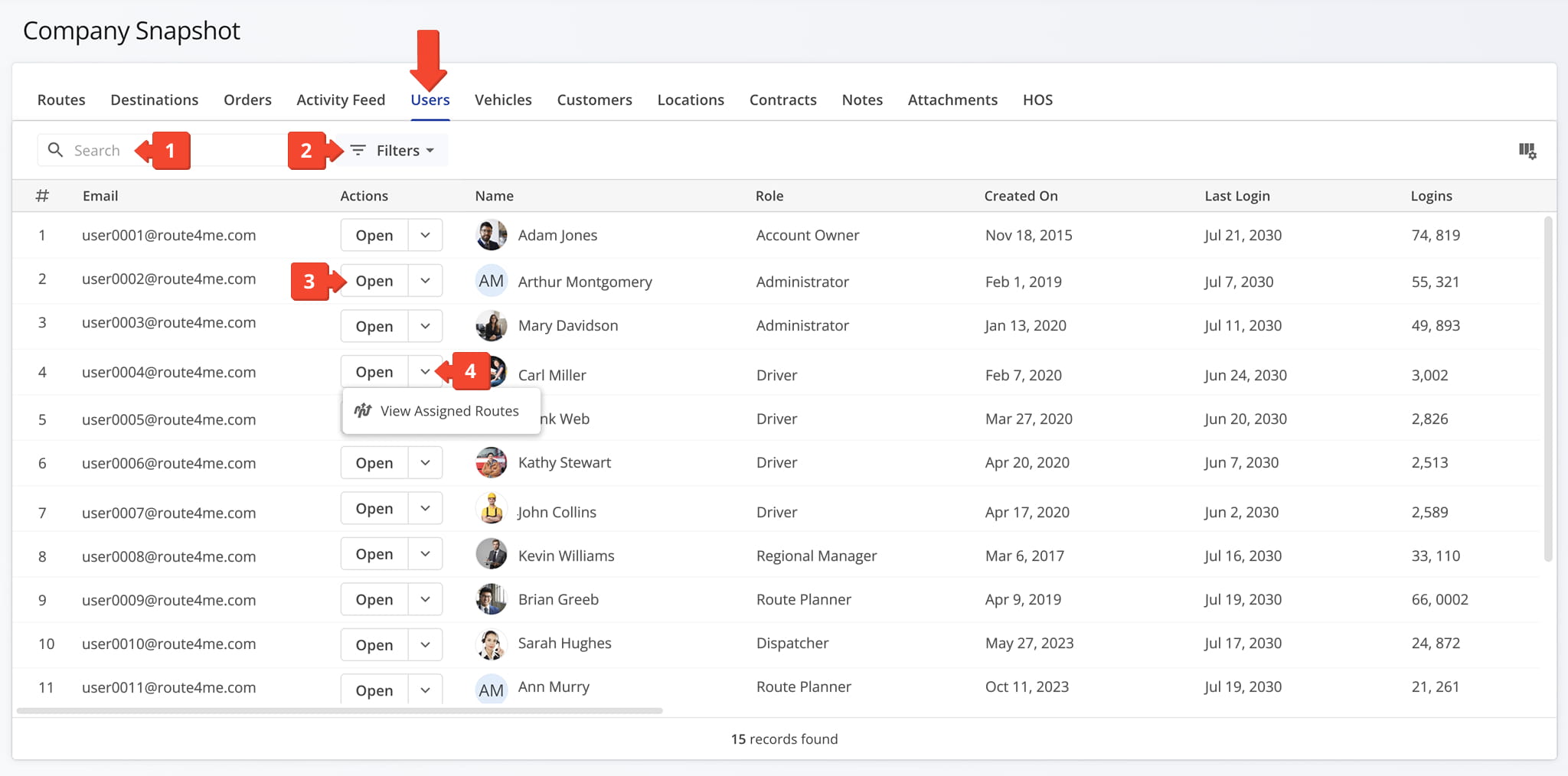 The Users Tab gives you visibility into account details for every user across your company.