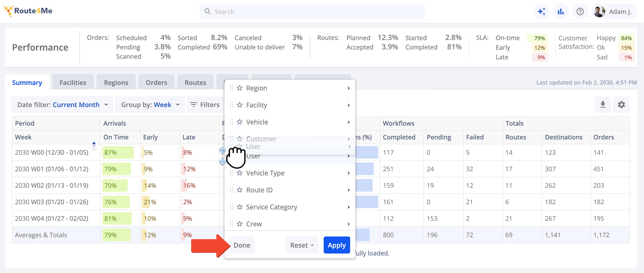 Drag and drop filters into the order that works best for you.