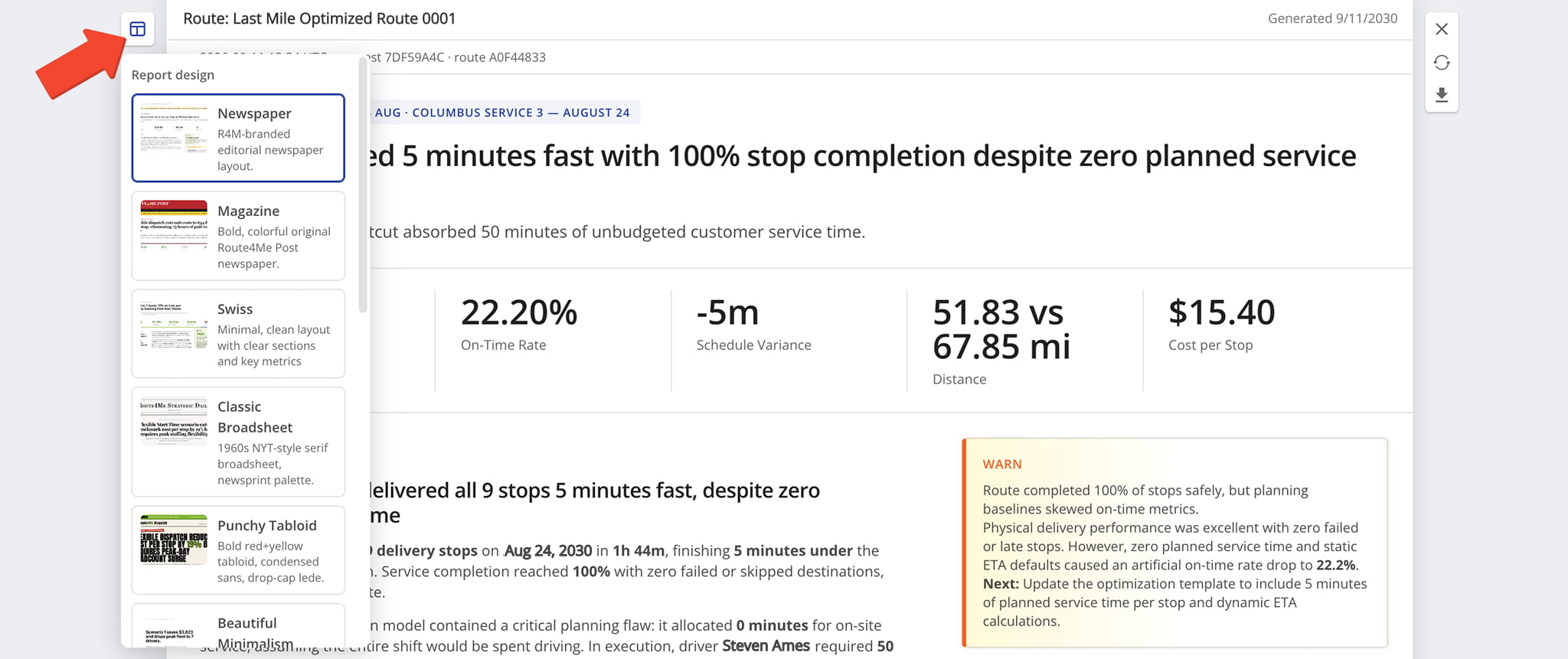 Customize the report