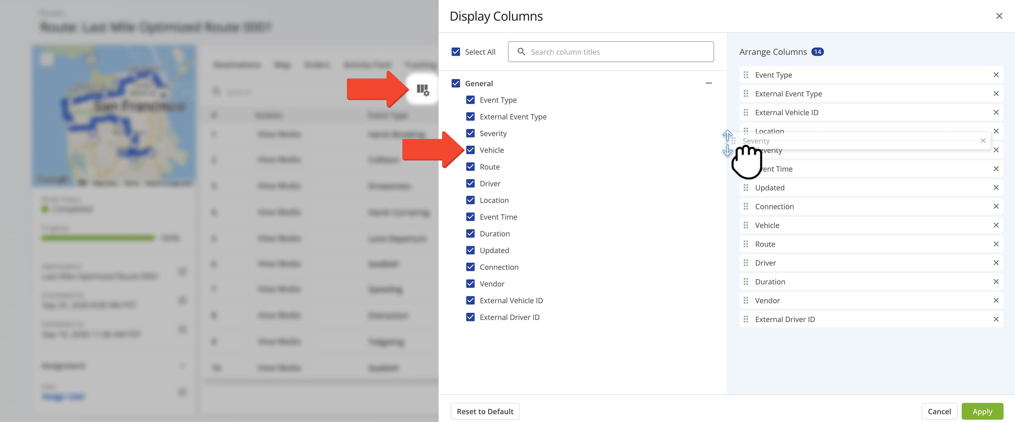 Customize the data displayed in the table.