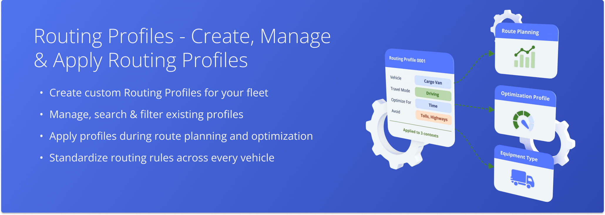 Learn to create custom route profiles for your fleet and apply them to route planning, optimization profiles, and equipment types.